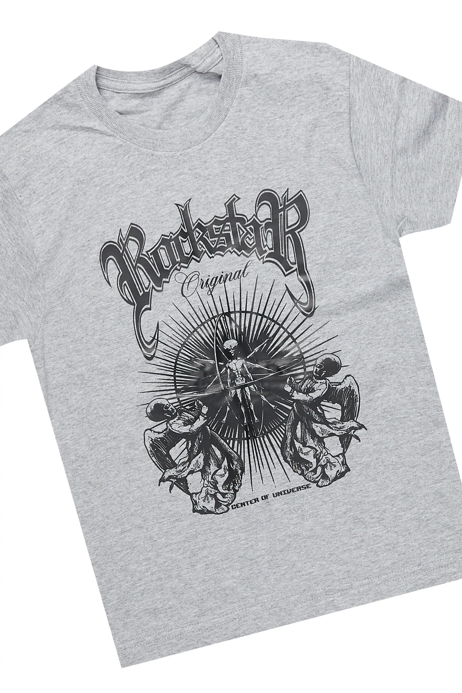 Boys Agron Grey/Black T-Shirt/Nylon Pant Set