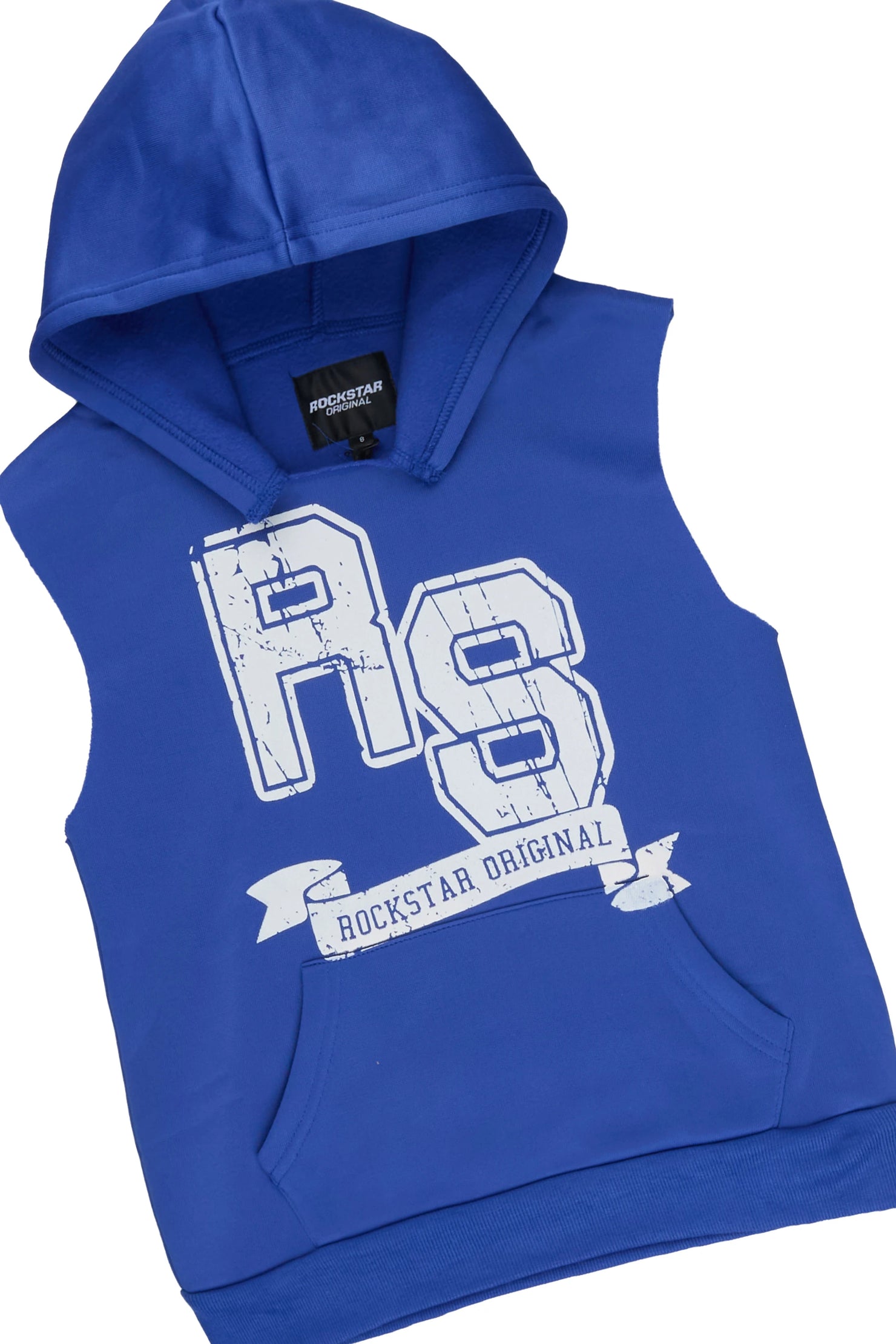 Boys Alik Royal Blue Cut Off Hoodie Short Set