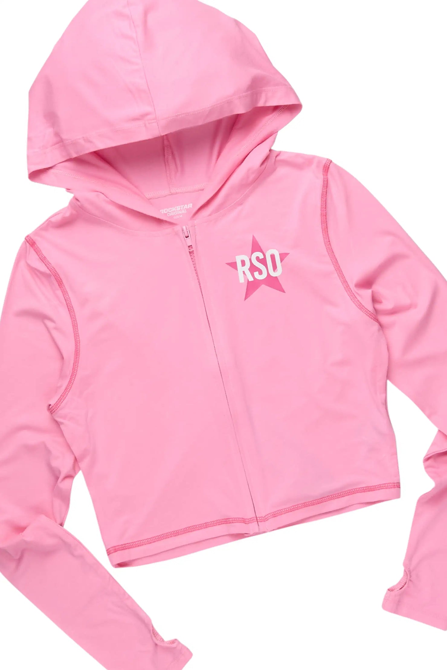 Sharina Pink Zip Up Capri Set
