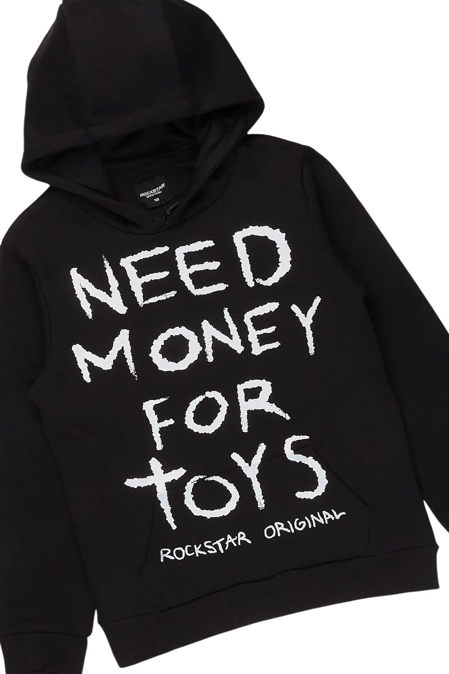 Boys M4 Toys Black/Camo Hoodie Stacked Jean Set