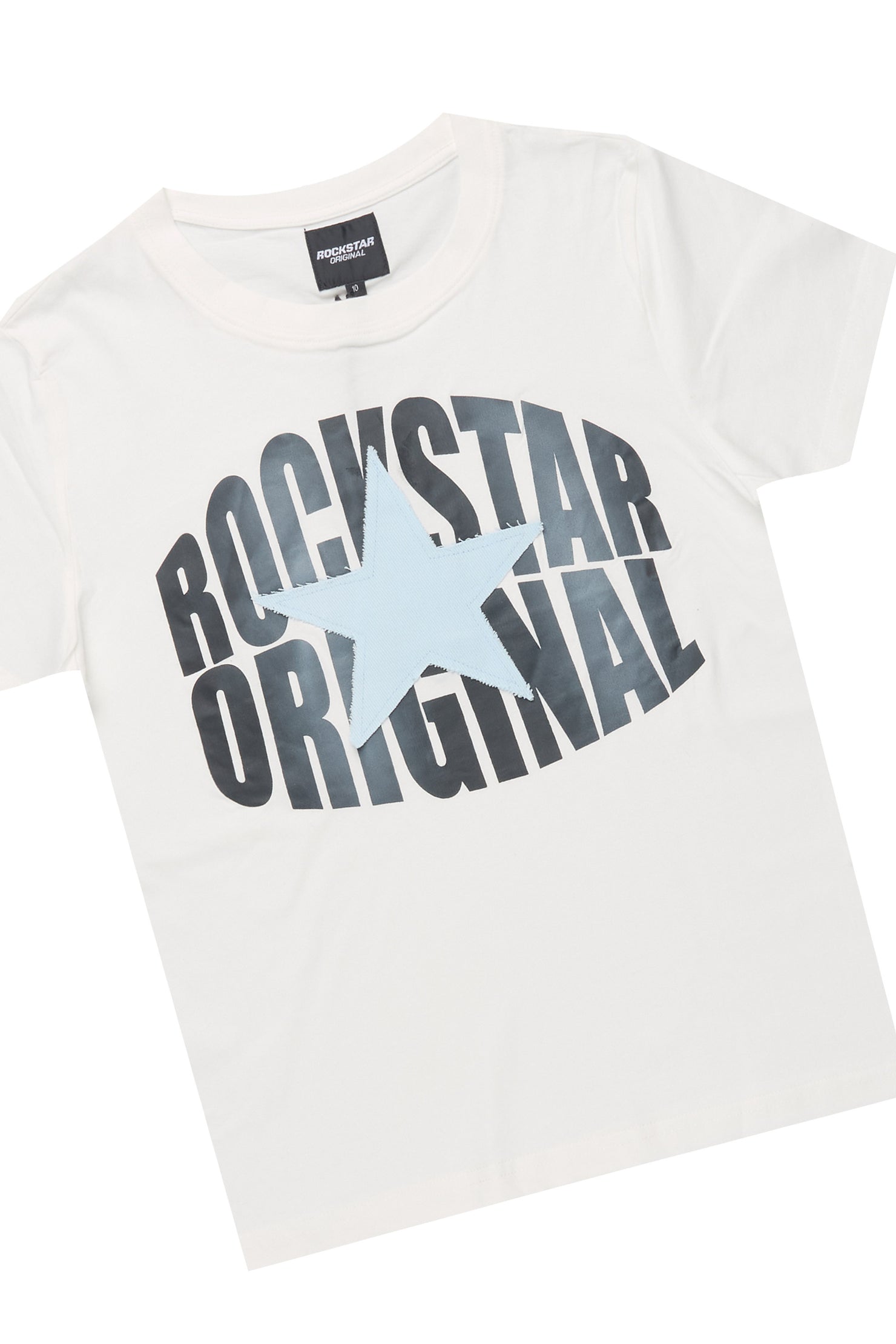 Boys Sarge White/Blue T-Shirt/Short Set