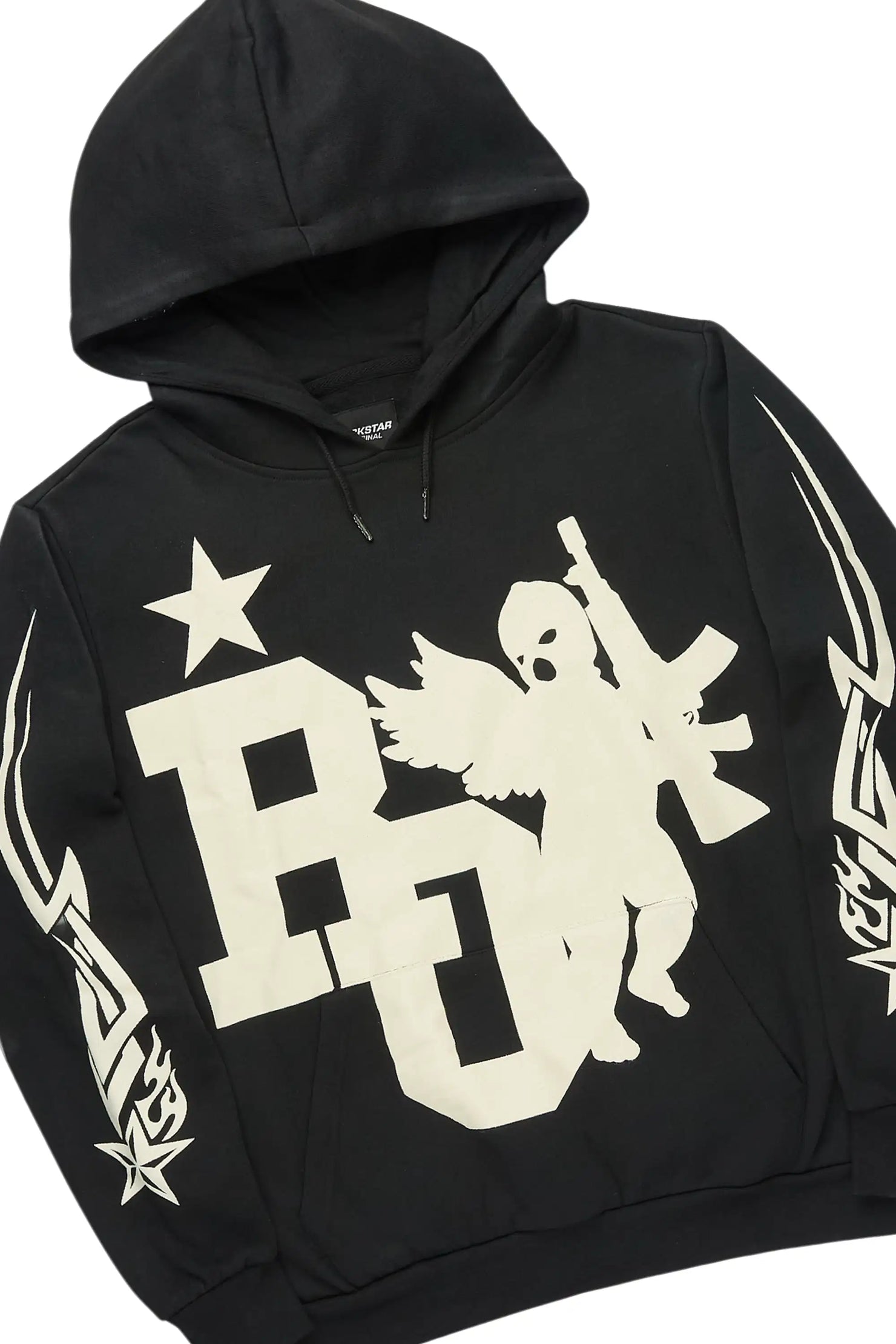 Pluton Black Hoodie/Stacked Flare Track Set