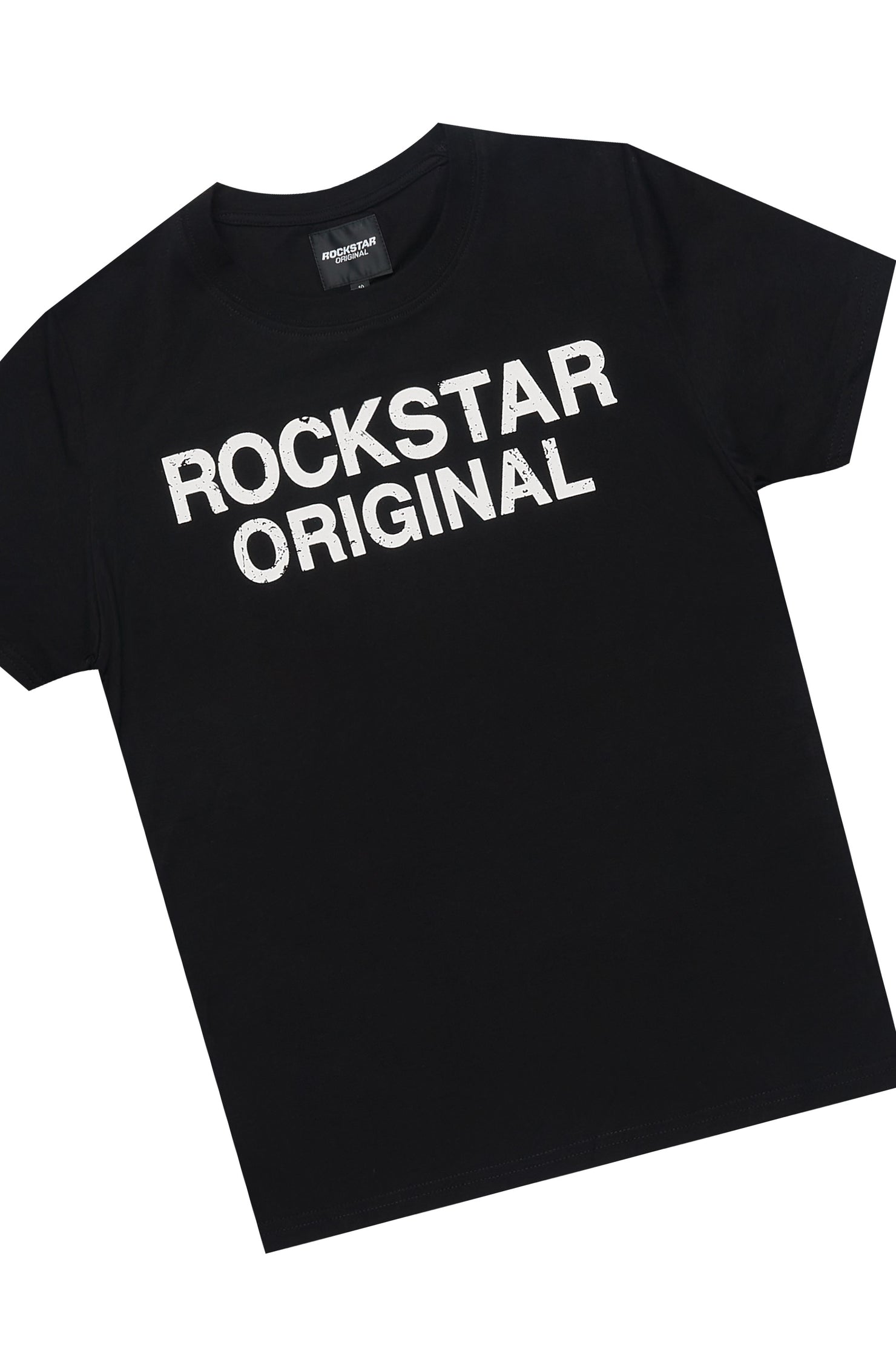 Boys Deniska Black/Camo T-Shirt Baggy Stacked Flare Set