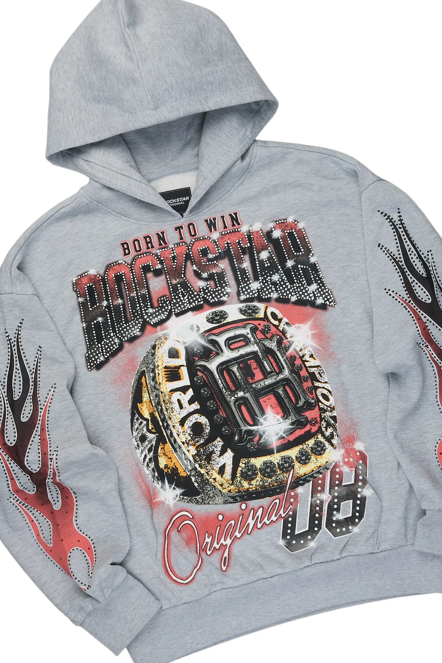 Glans Heather Grey Hoodie/Baggy Pant Track Set