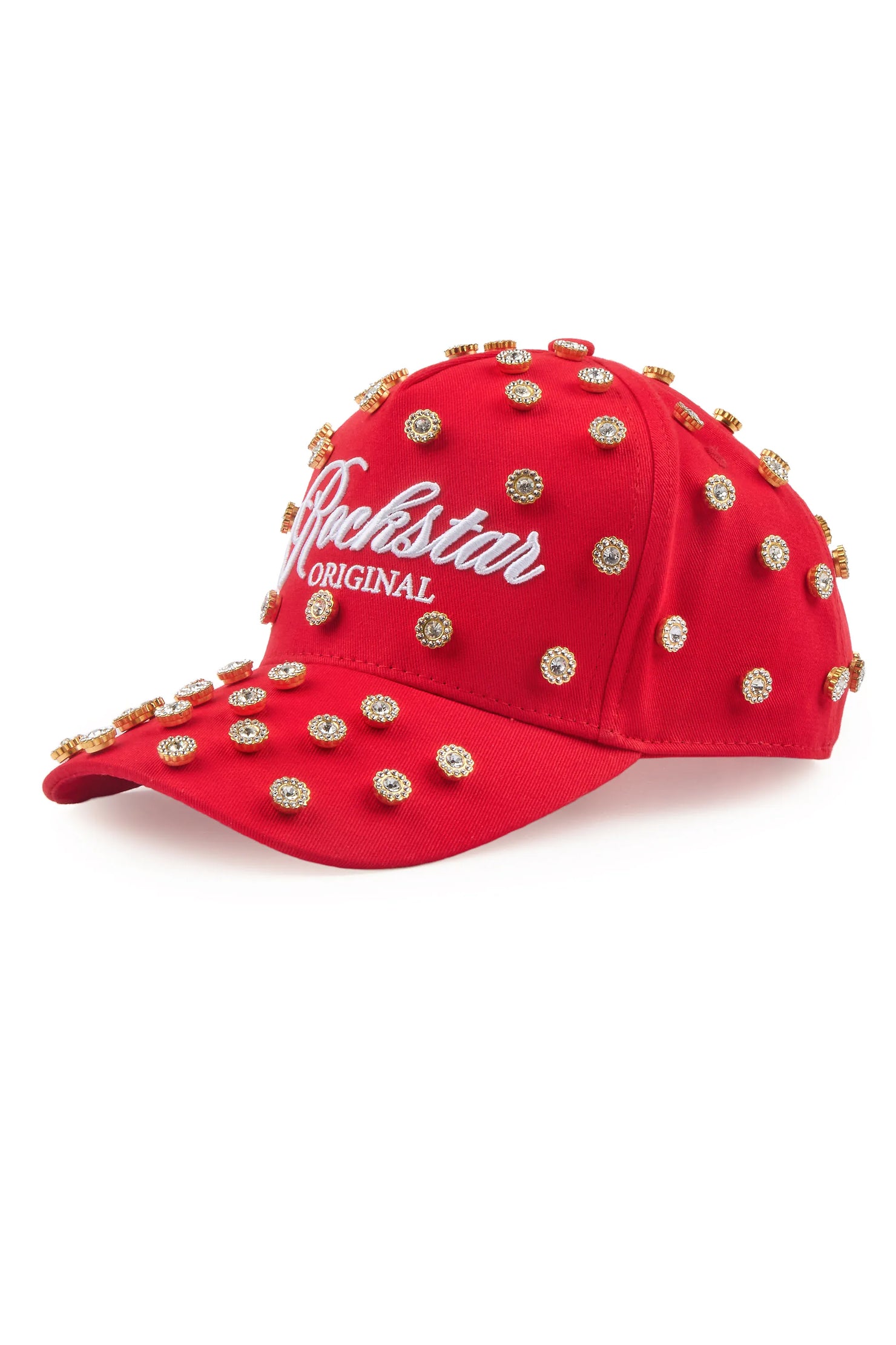 Roma Red Rhinestone Trucker Hat