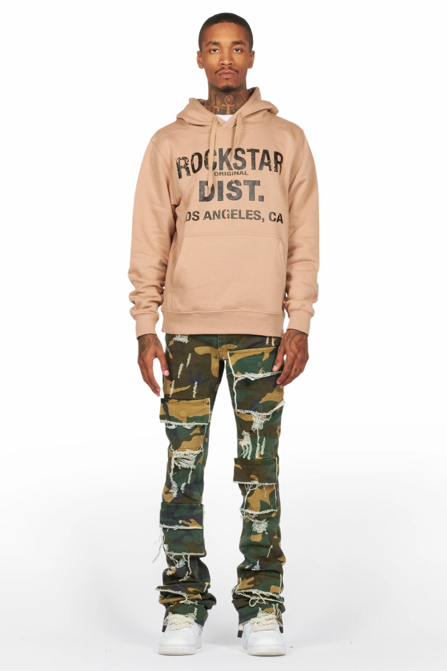 Lake Khaki Hoodie & Petrus Stacked Flare Jean Bundle