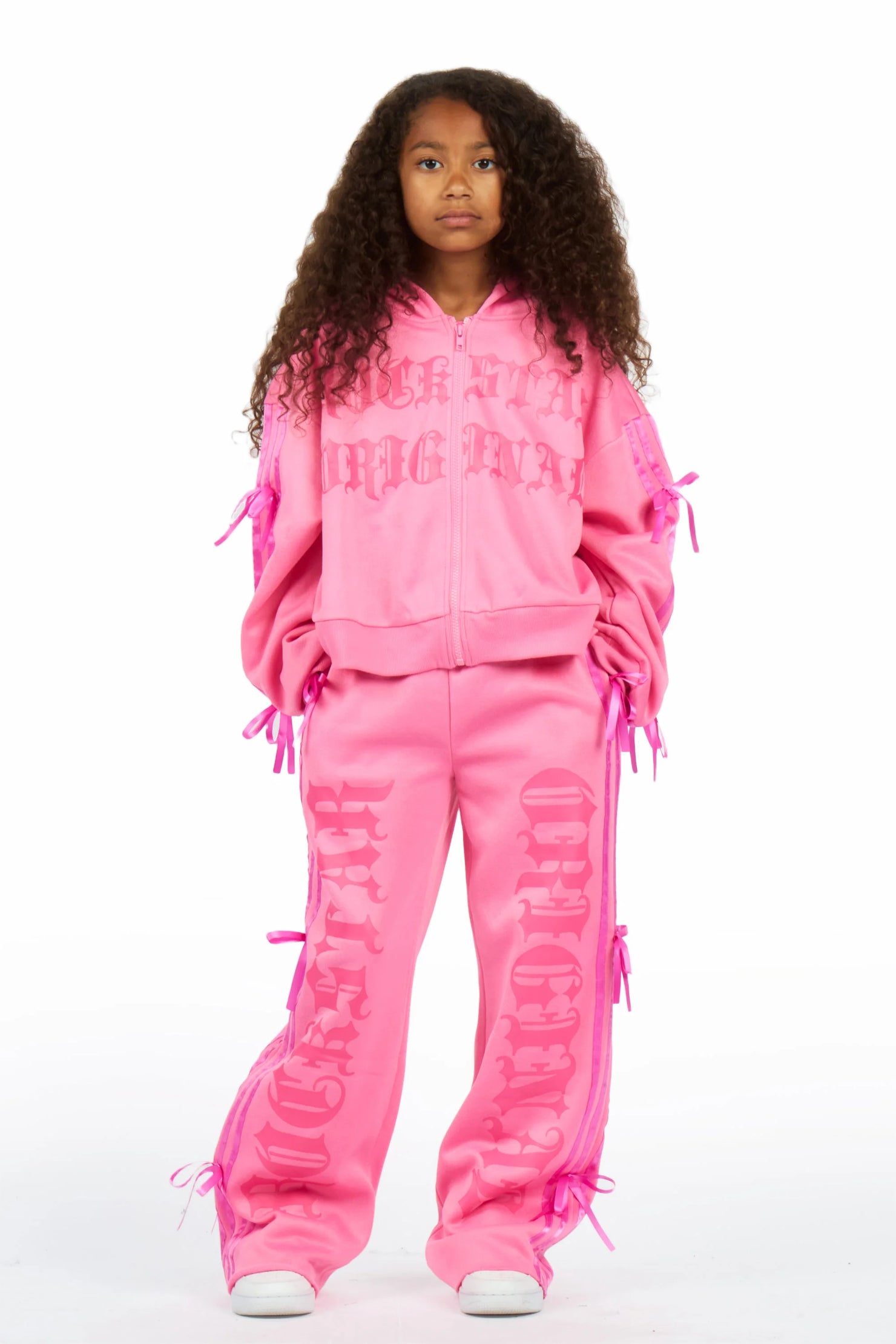 Girls Kettisha Pink Baggy Track Set