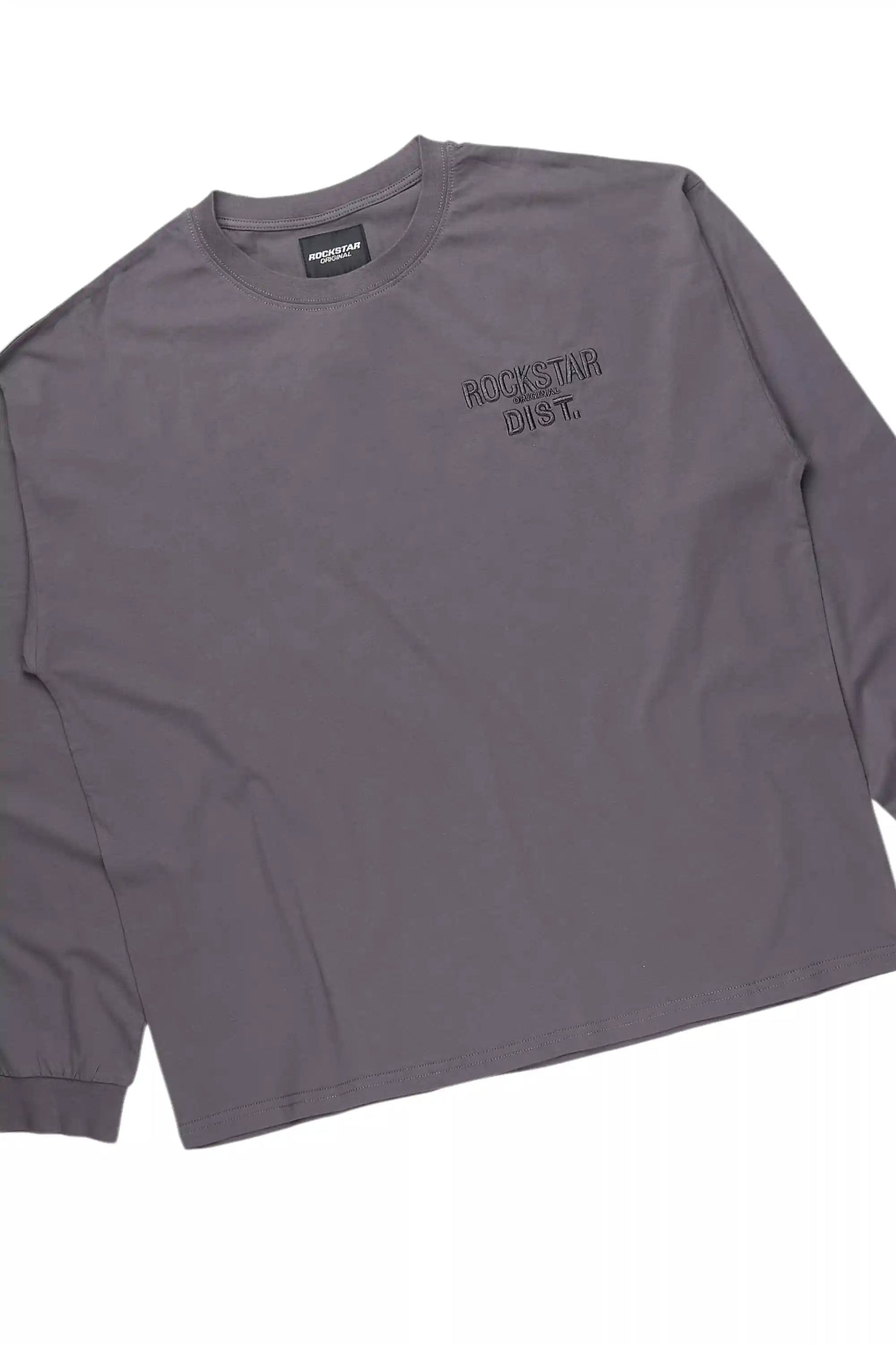 Antal Charcoal Long Sleeve T-Shirt/Baggy Stacked Track Set