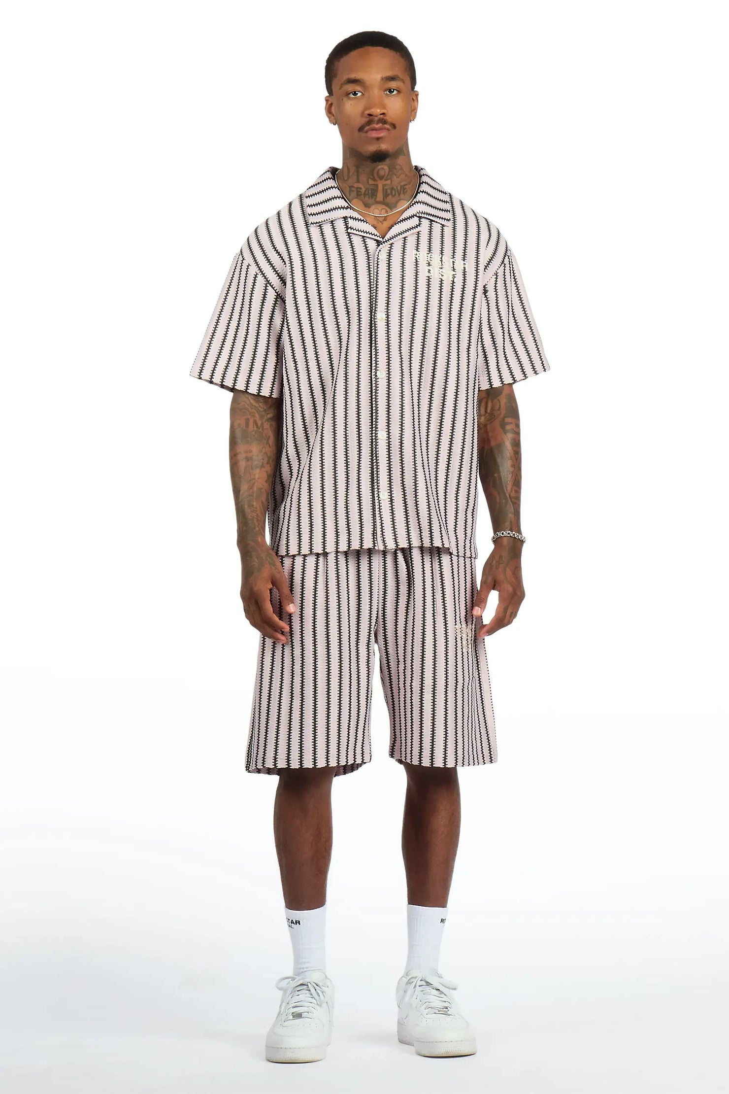 Gerald Mauve Button Down Shirt/Short Set