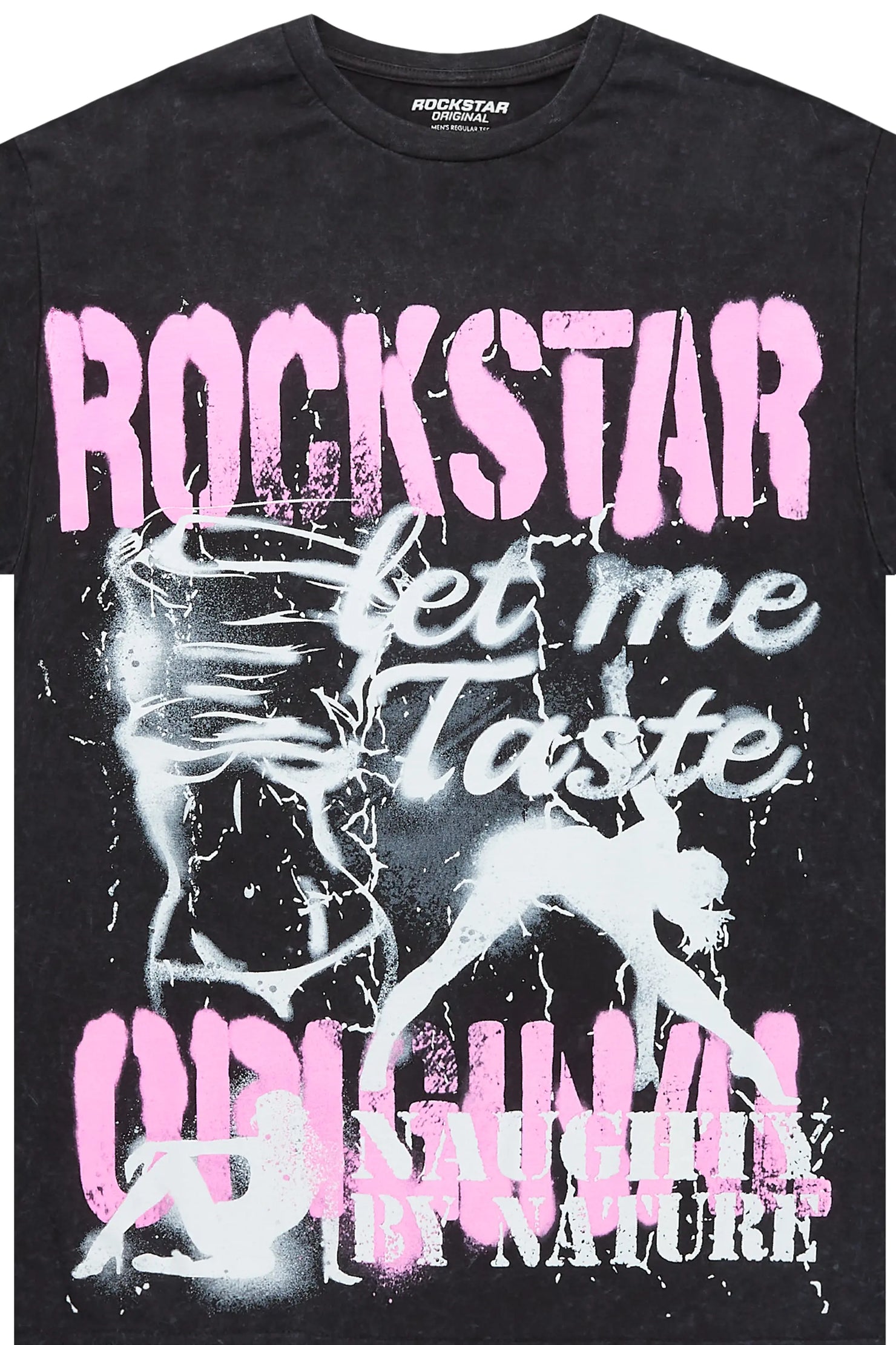 Strip Army Vintage Black Oversized Distressed Graphic T-Shirt