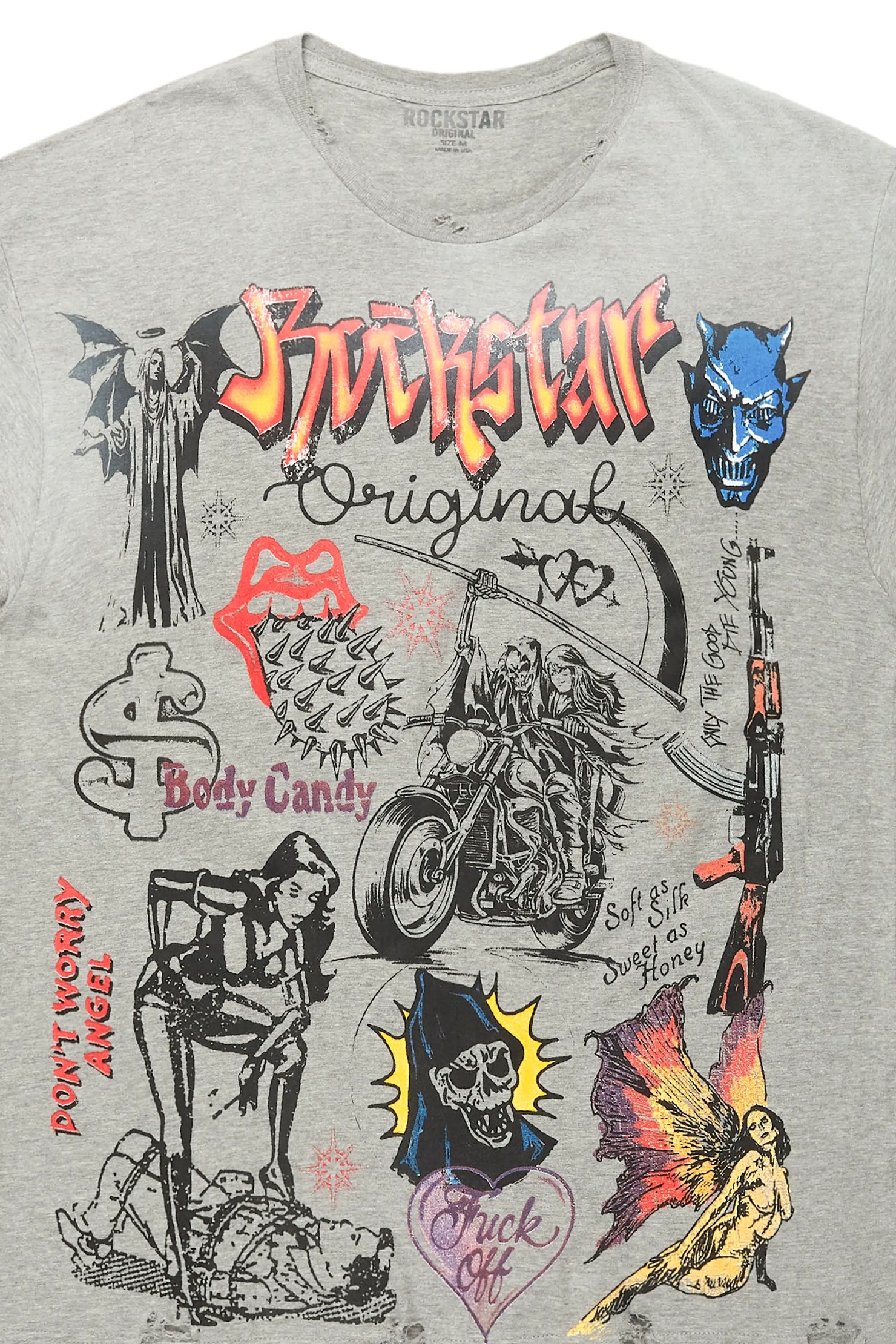 Shoota Heather Grey Oversized Graphic T-Shirt