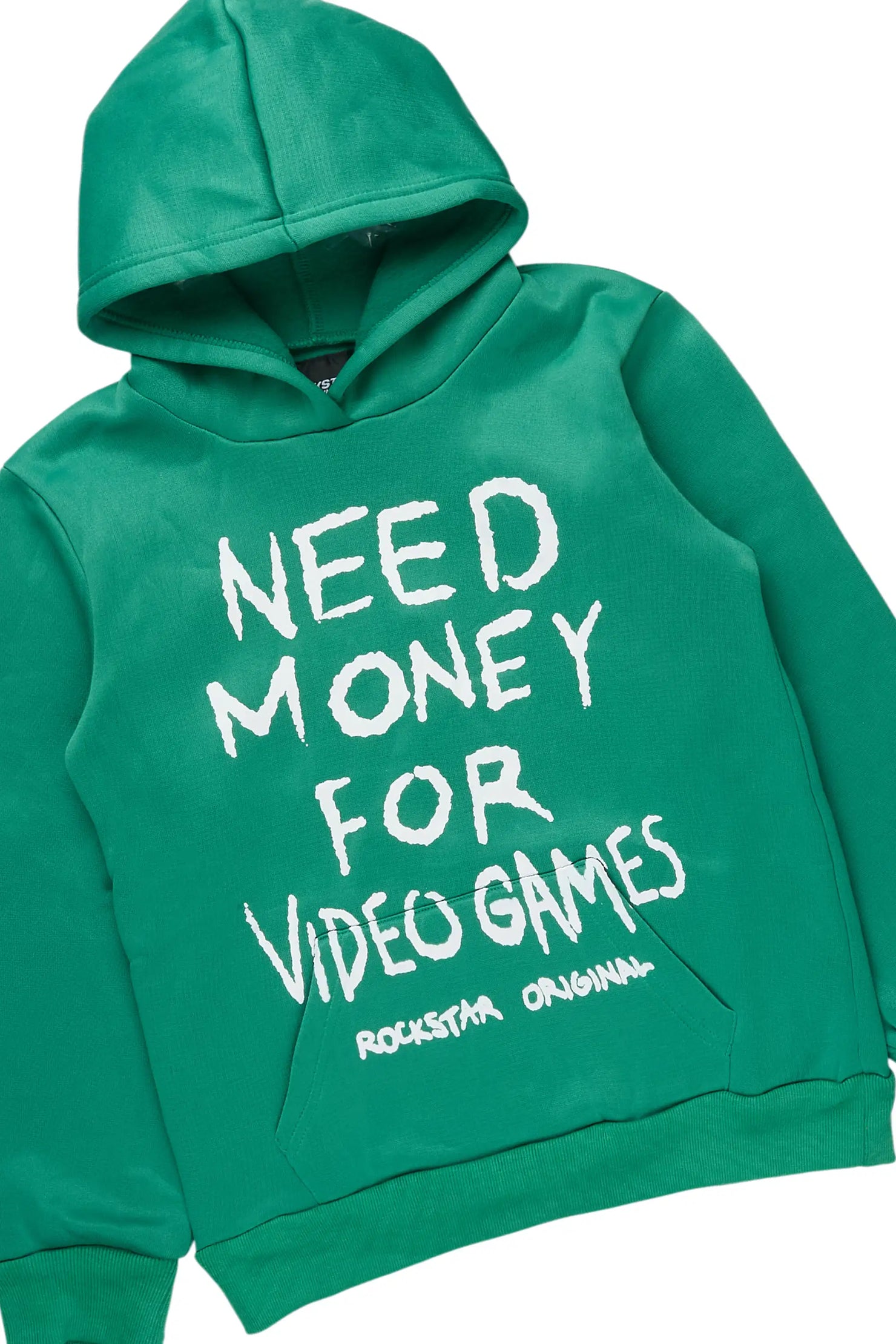 Boys M4 Video Games Green/White Hoodie Stacked Track Set