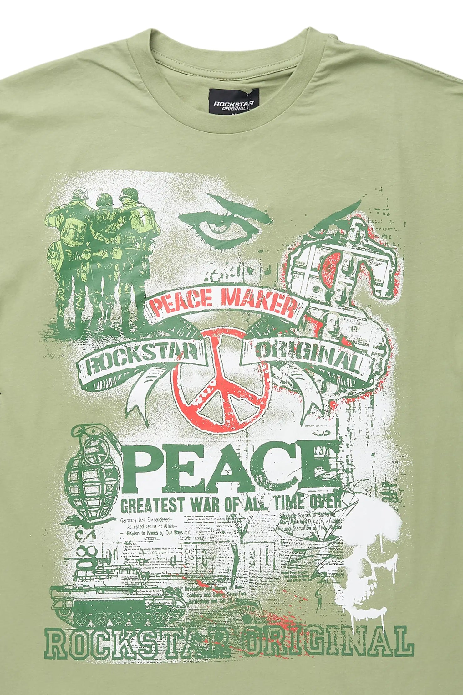 Saeko Olive Oversized Graphic T-Shirt