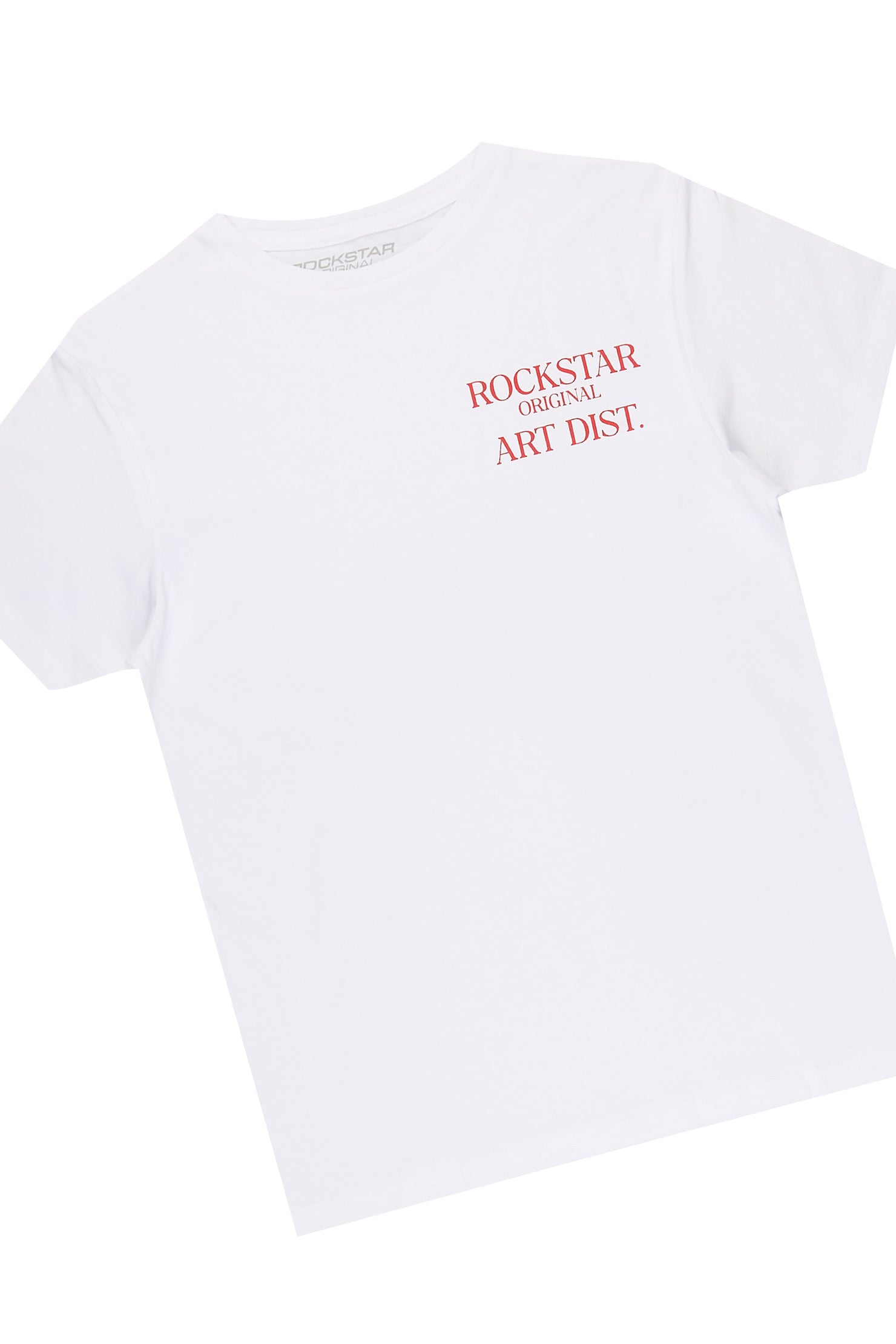 Boys Kevartie  White/Red T-Shirt Stacked Pant Set
