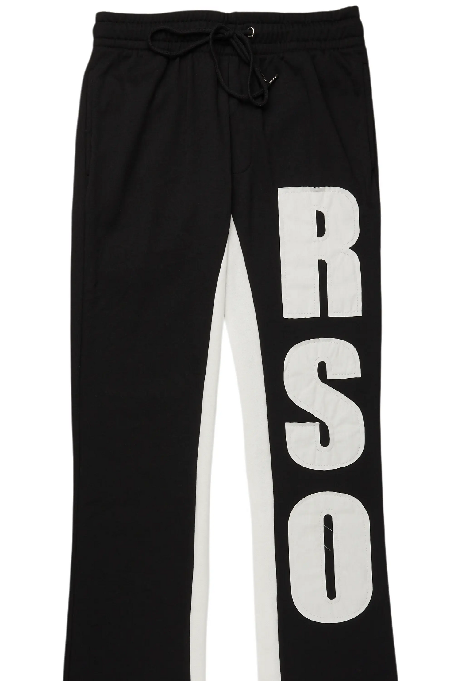 Uko Jet Black Stacked Baggy Track Pant