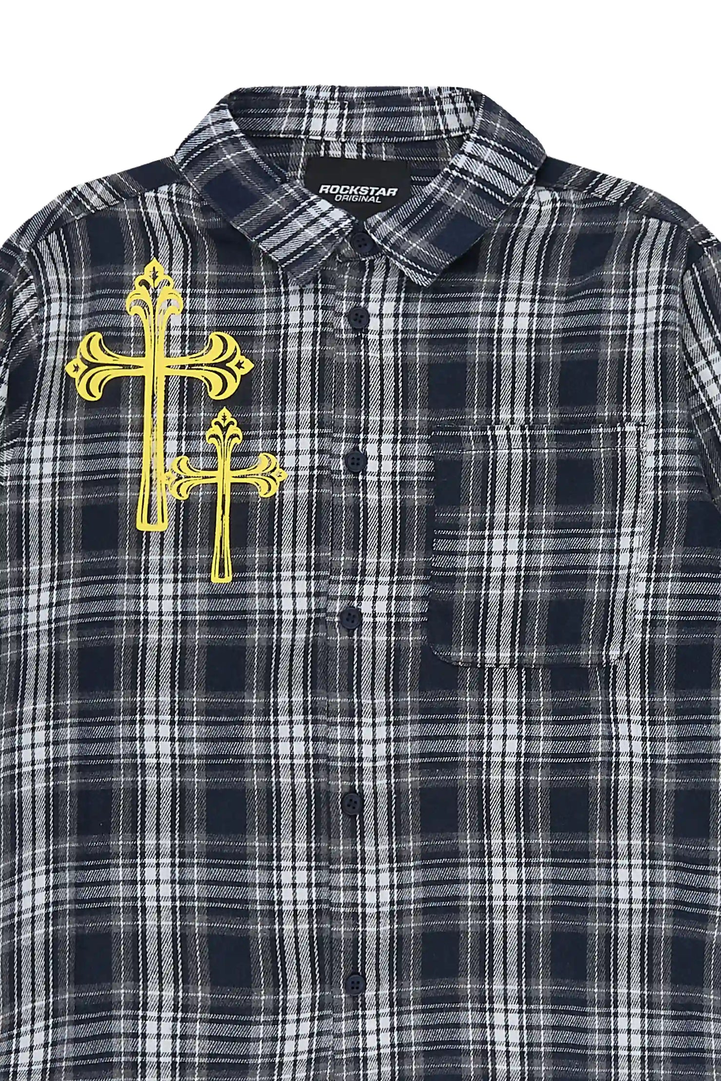 Boys Helder Navy Flannel Shirt