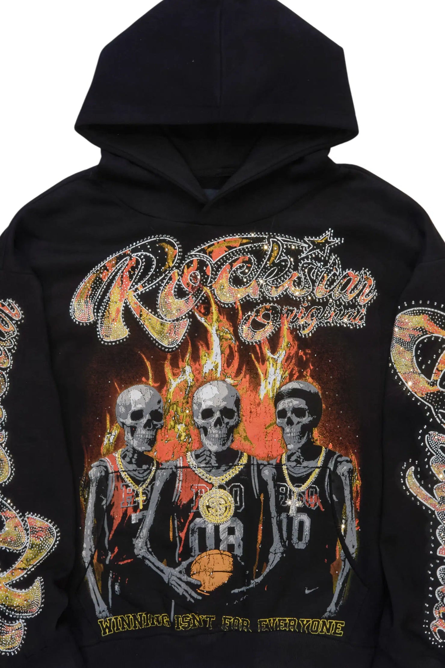 Vincitor Black Rhinestone Oversized Hoodie