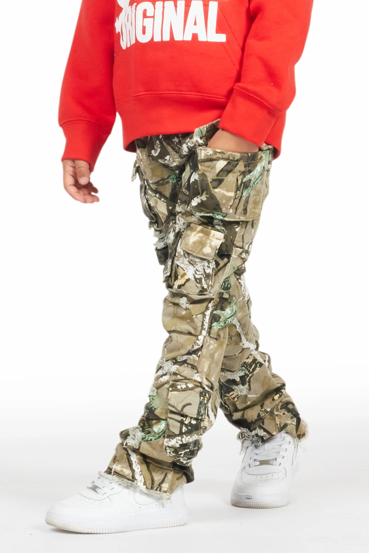 Boys Gentry Tree Camo Stacked Flare Jean