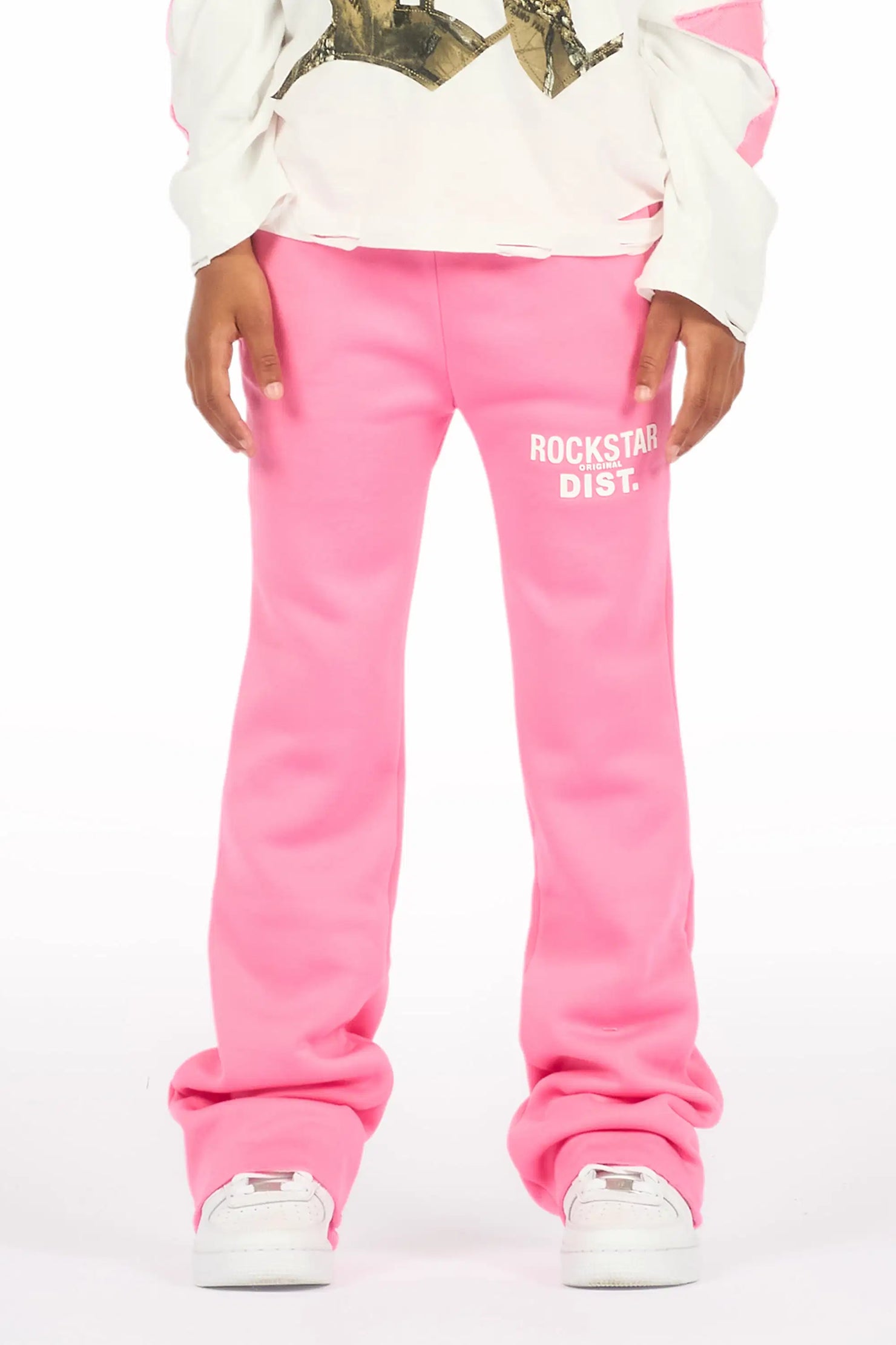 Girls Juliana Bubblegum Pink Stacked Flare Pant
