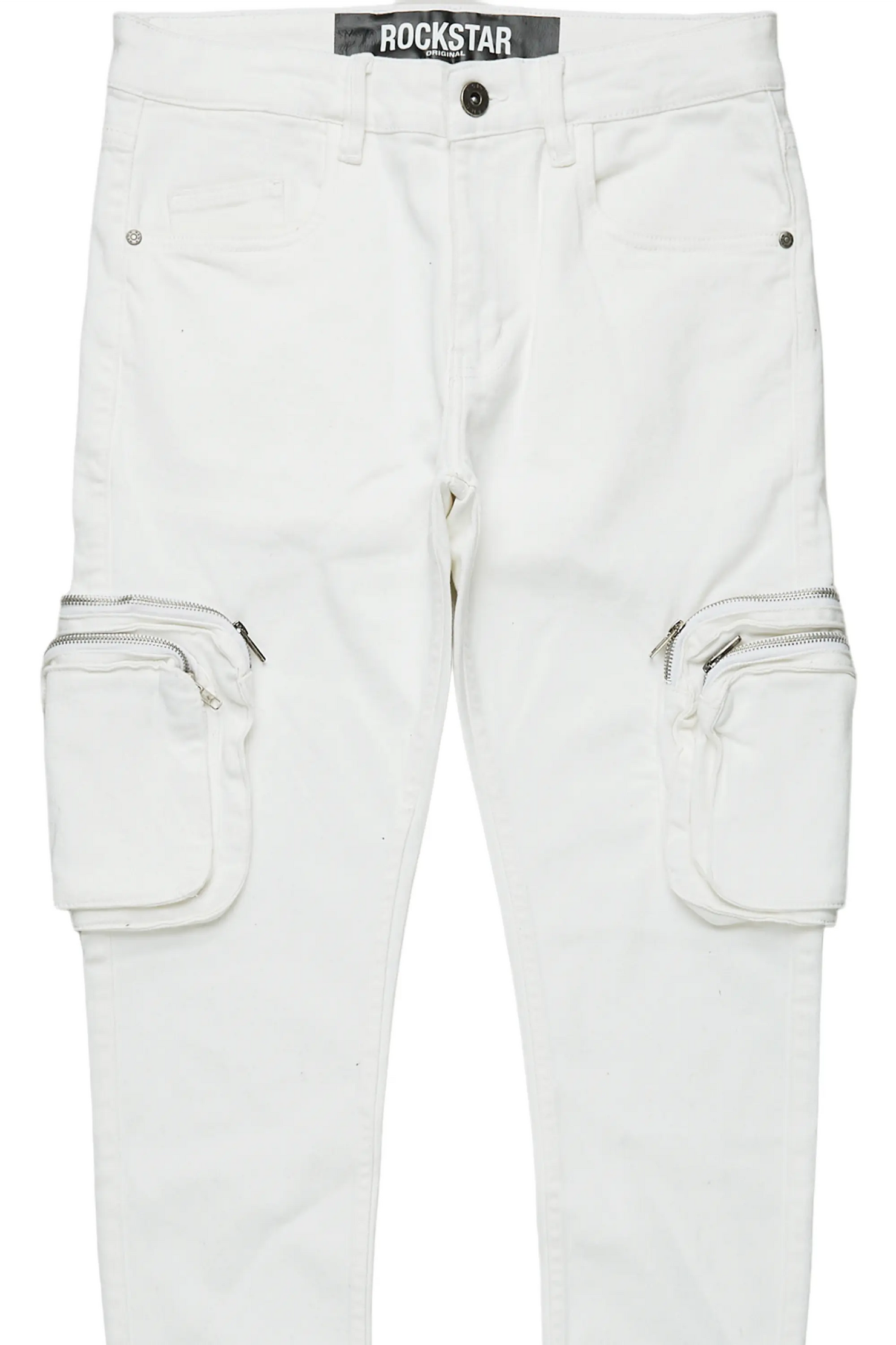 Garren Cream Skinny Fit Cargo Jean