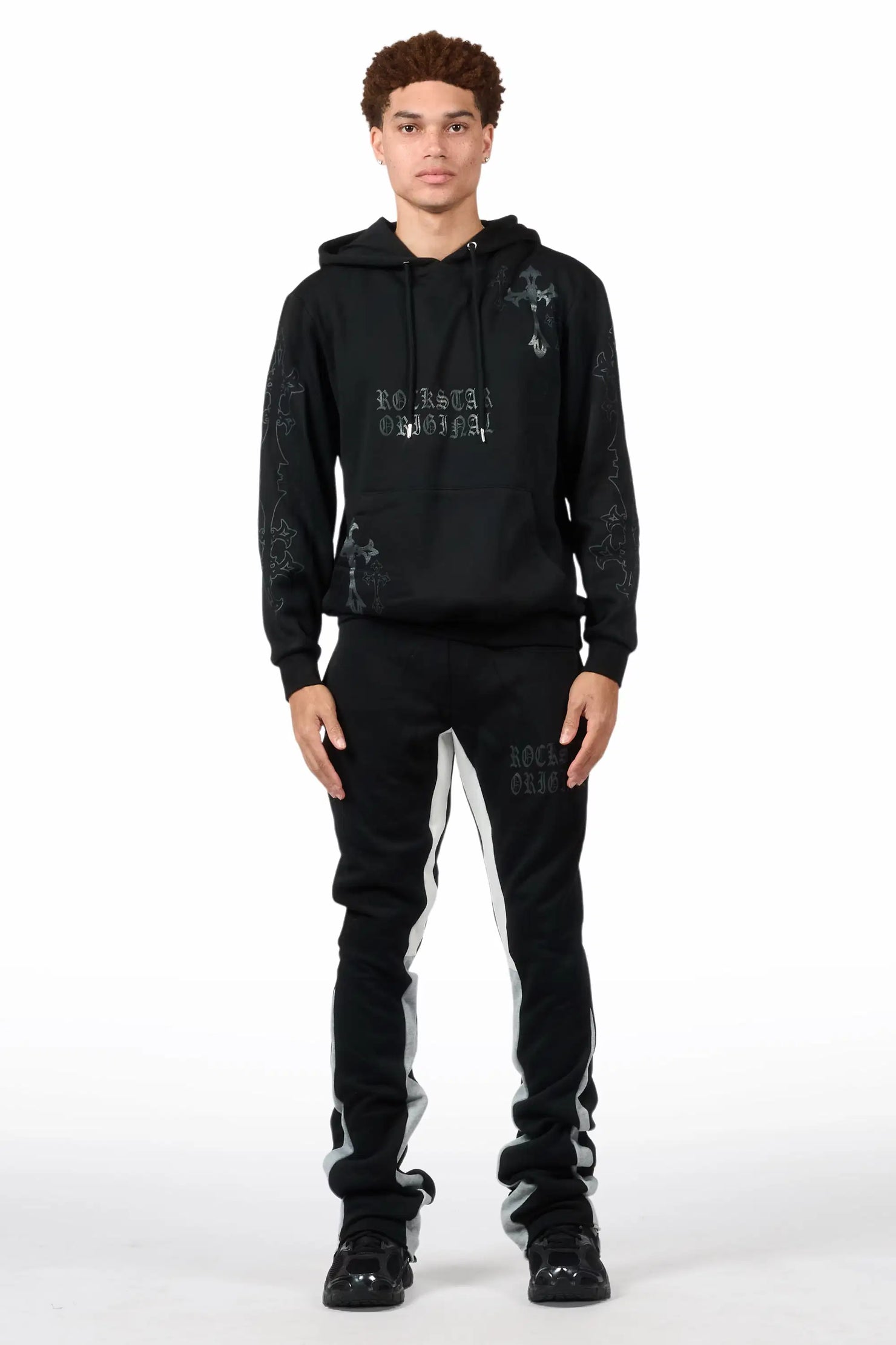 Navion Black/Grey Hoodie/Stacked Flare Track Set