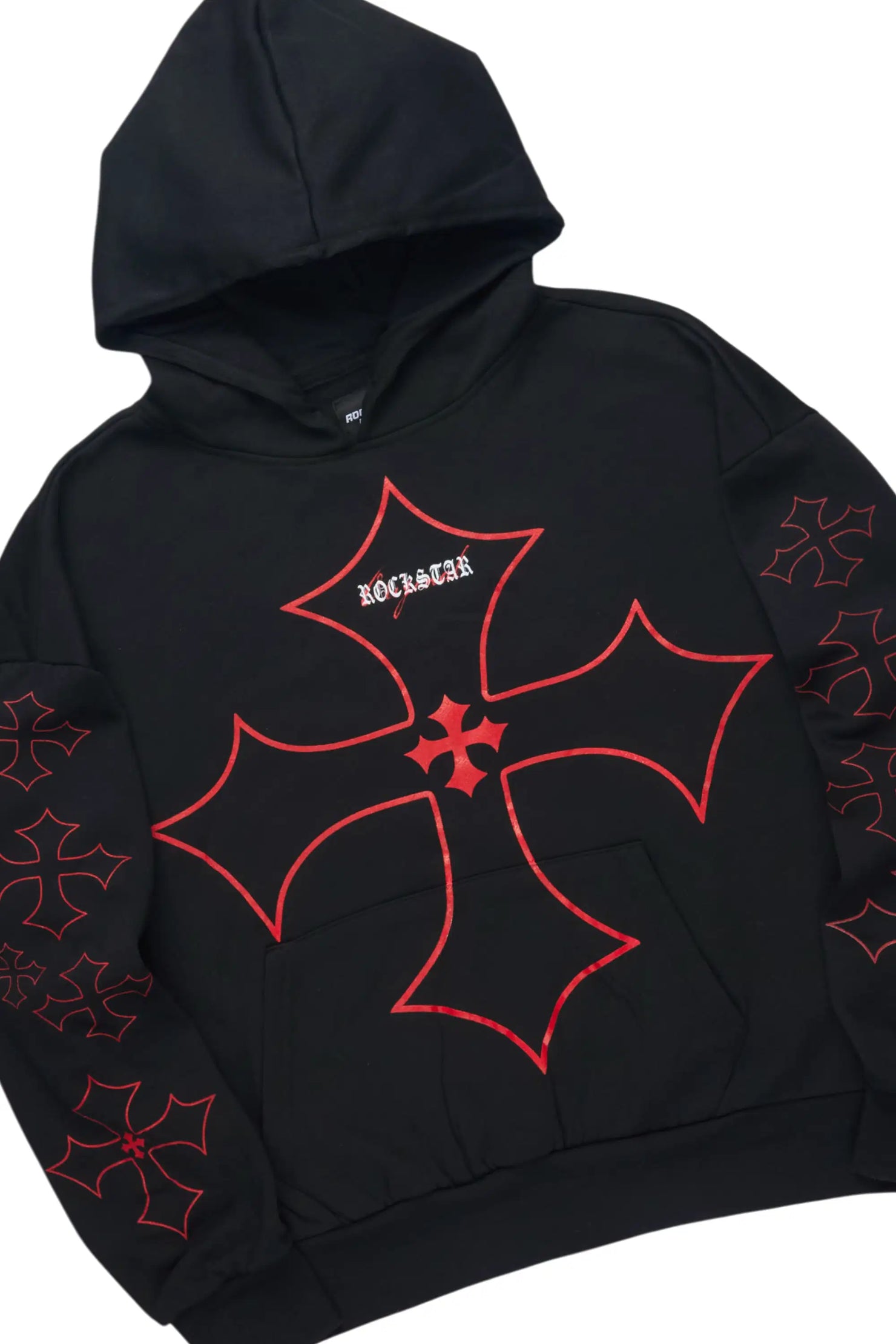 Sargo Black/Red Hoodie Relaxed Track Set