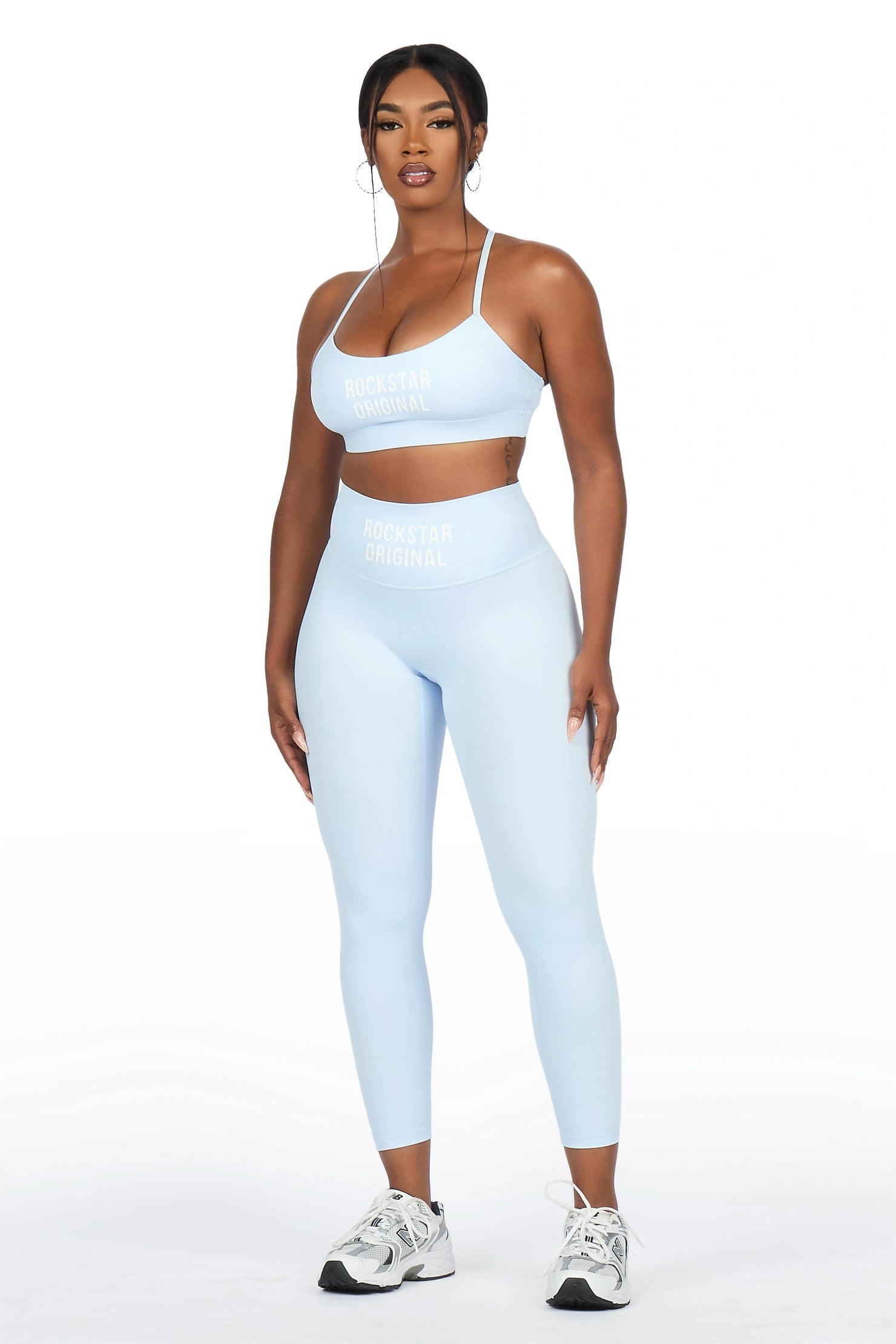 Jameka Light Blue Tank Active Legging Set