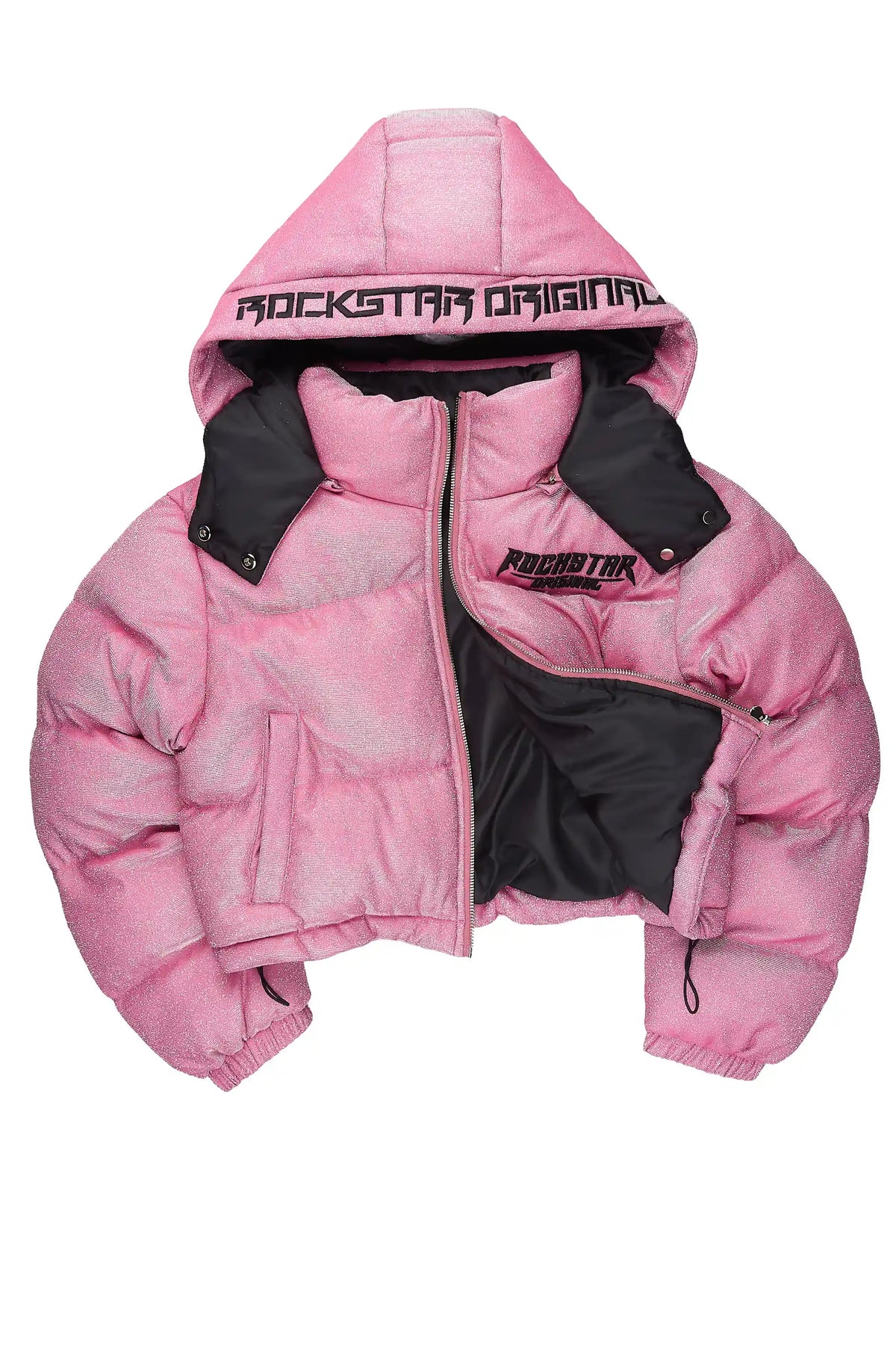 Meranda Pink Glitter Puffer Jacket