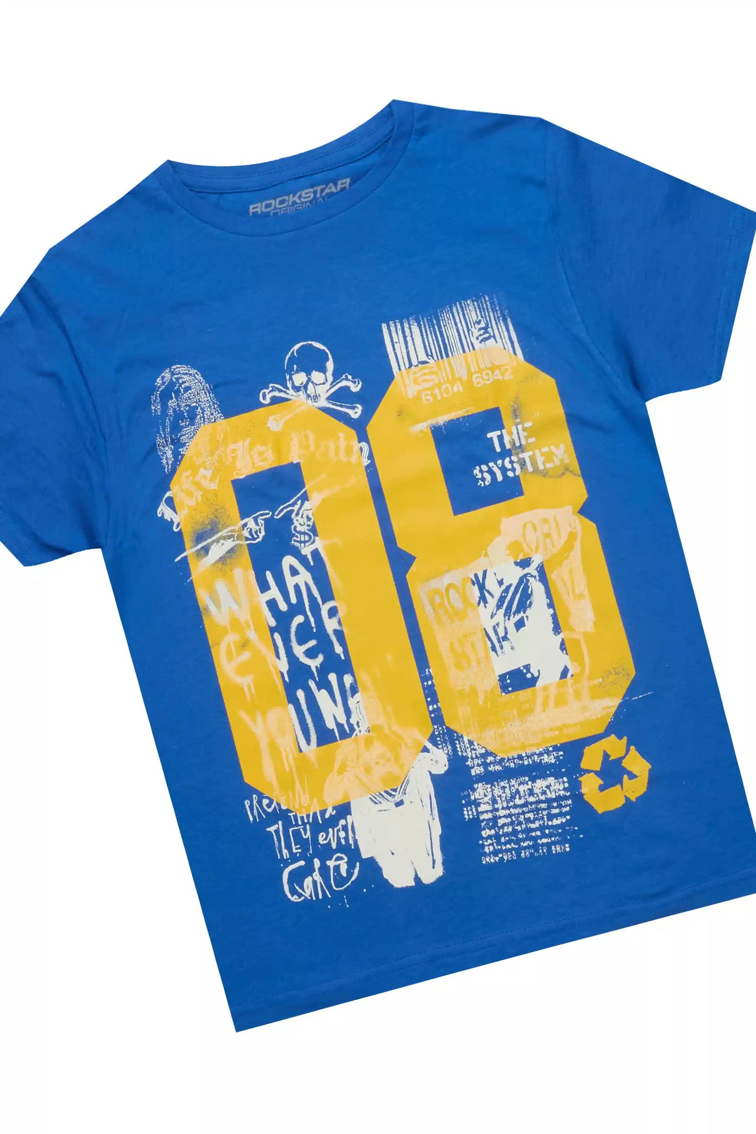 Boys Beau Royal Blue/Tree Camo T-Shirt/Denim Short Set