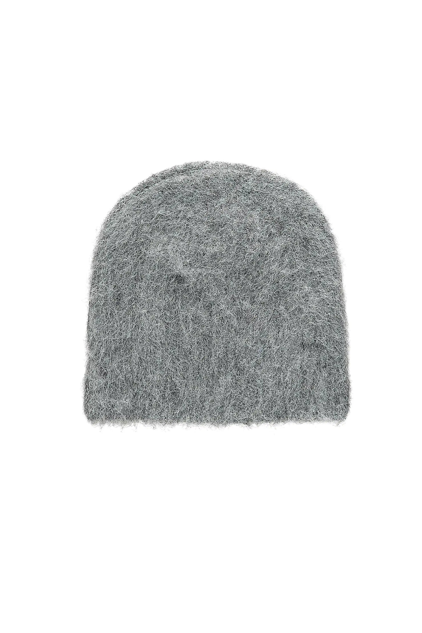 Andros Grey Knitted Mohair Beanie