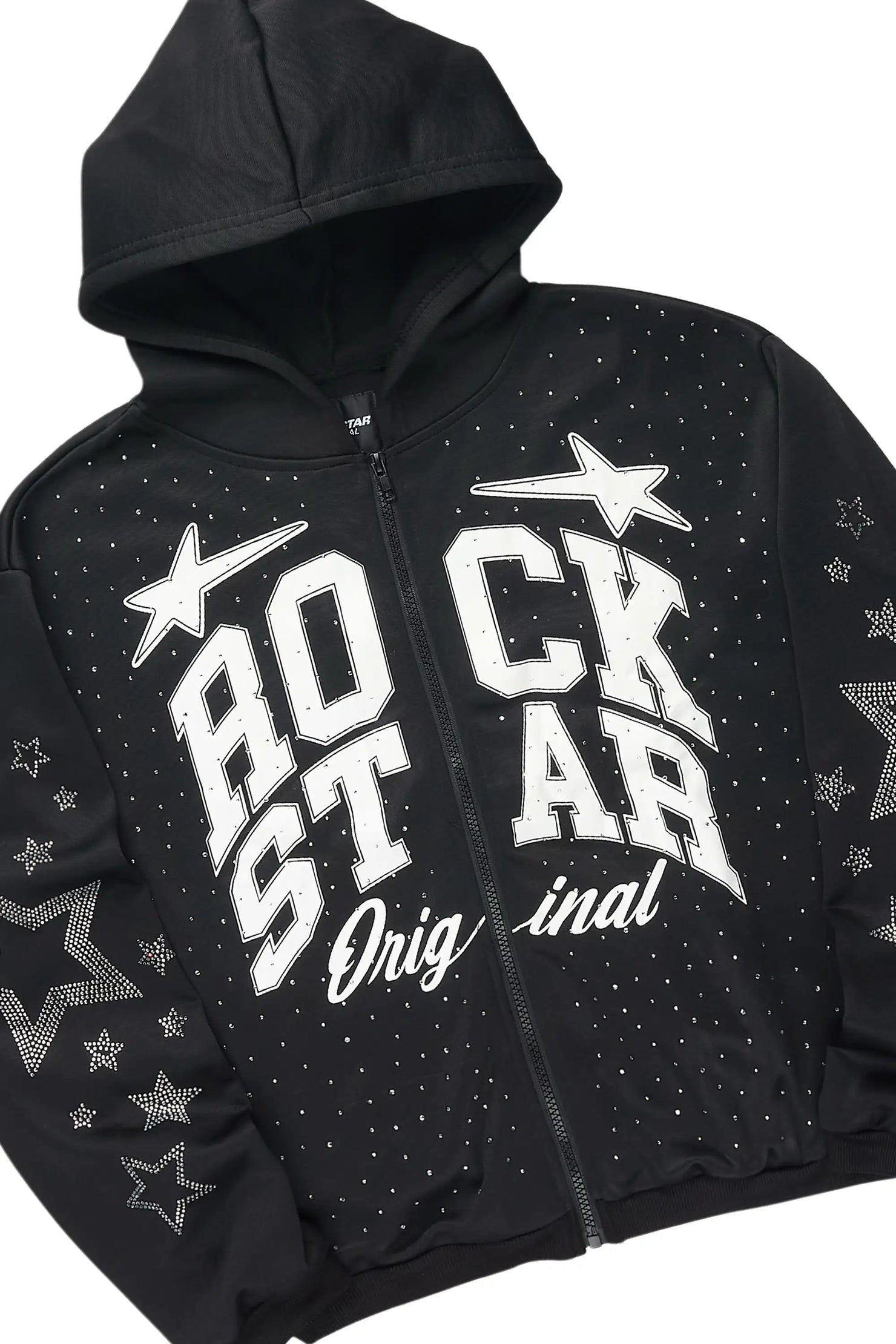 Boys Flaveyo Black/White Rhinestone Stacked Track Set