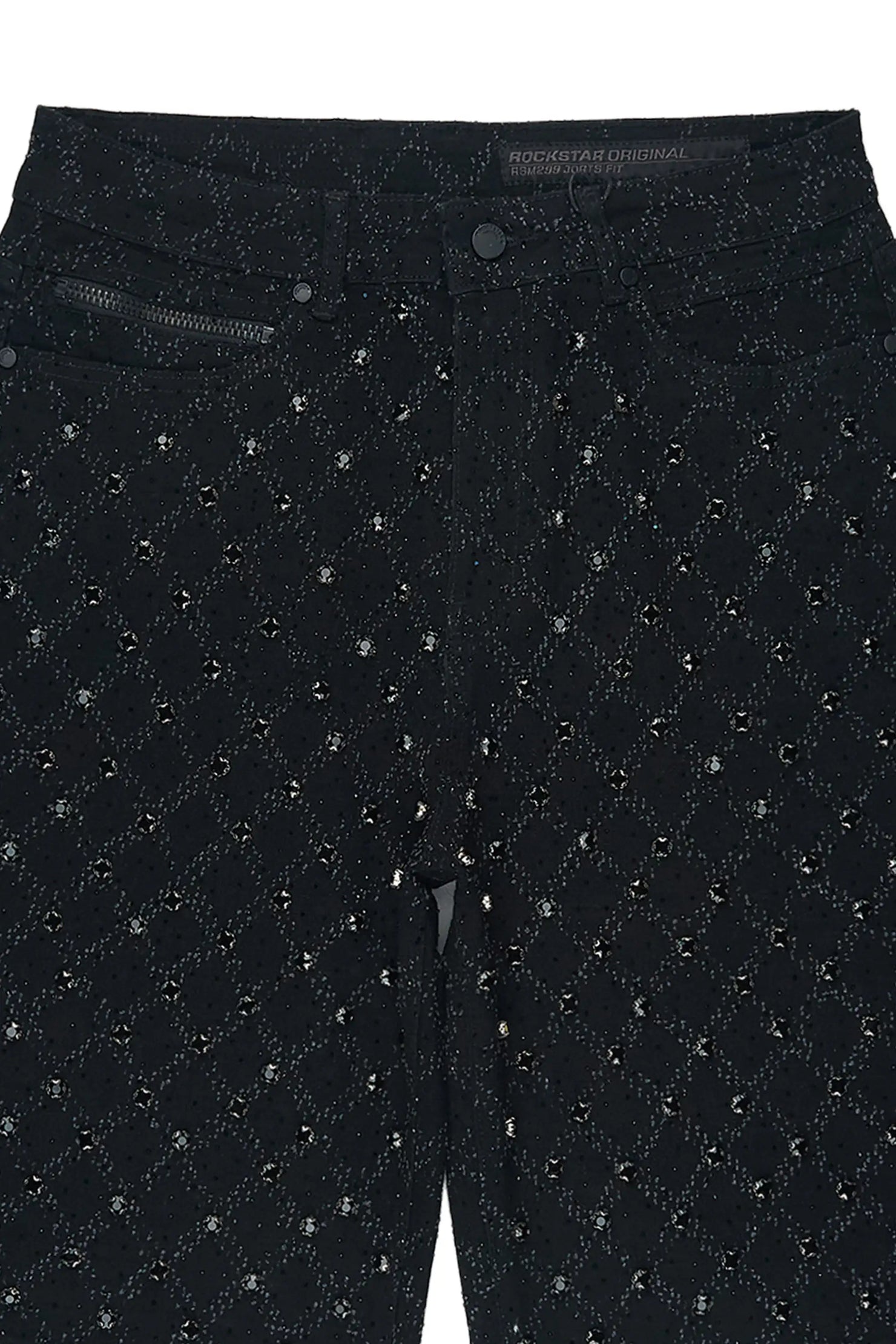 Boys Glit Black Rhinestone Jort