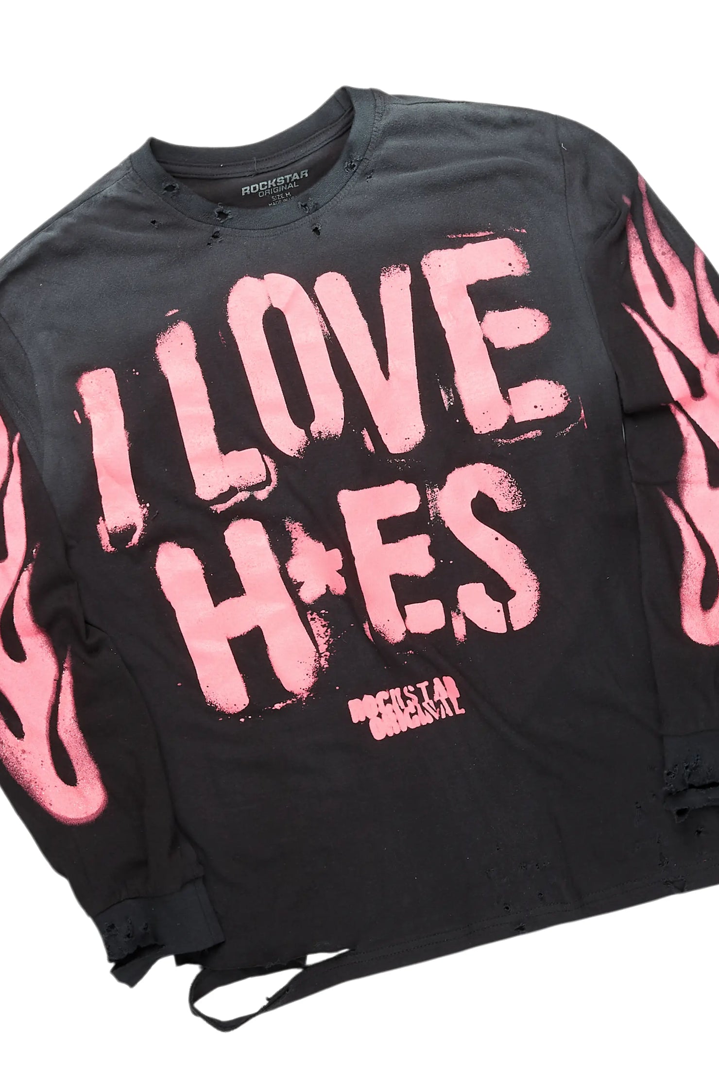 Banyan Black Long Sleeve T-Shirt & Honor Stacked Flare PU Jean Bundle