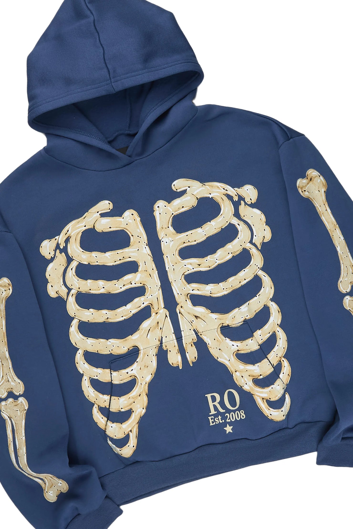 Boys Vermis Navy/Beige Stacked Hoodie Track Set
