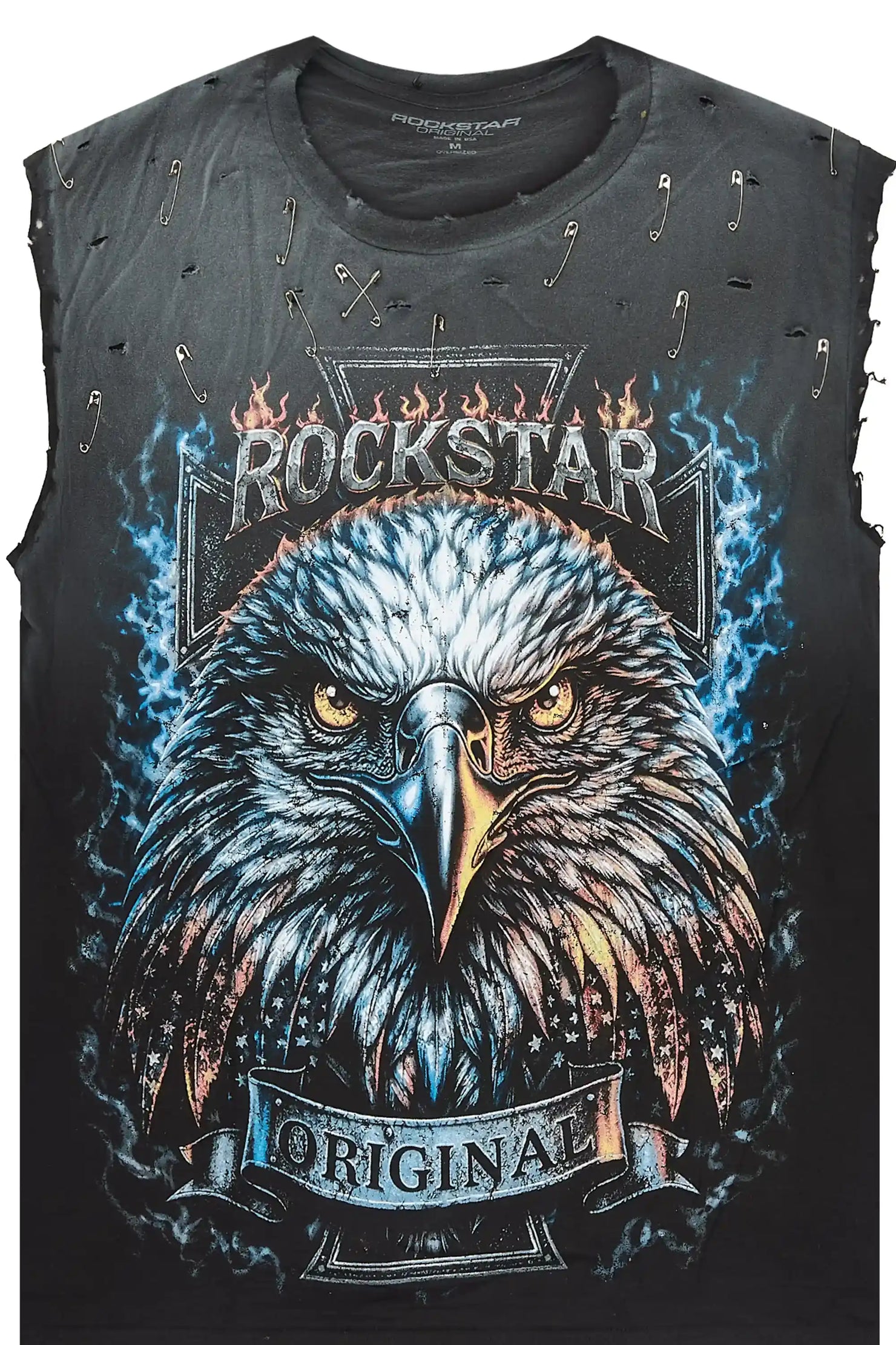 Elmore Black Oversized Cut Off T-Shirt