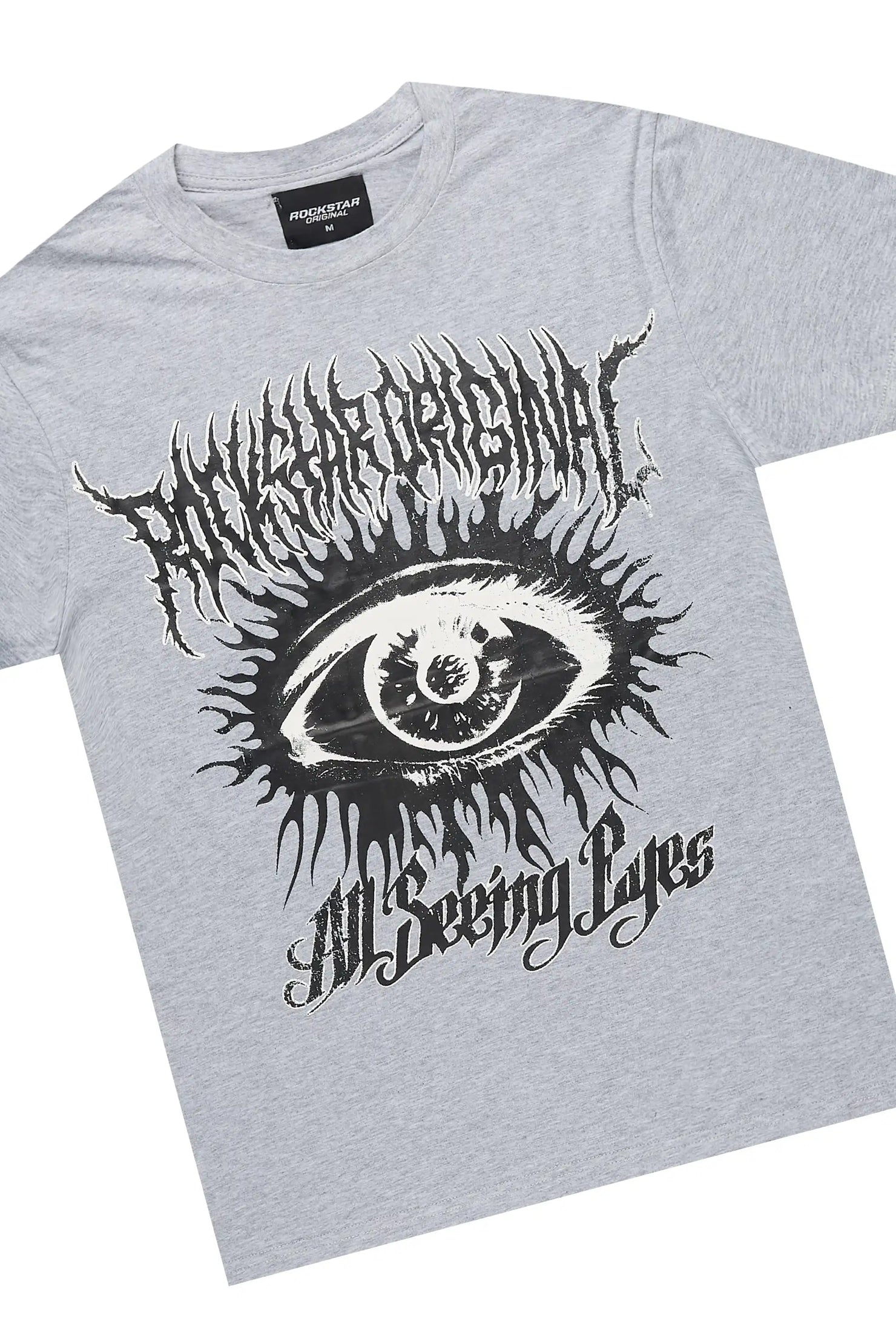 All Seeing Eyes Heather Grey T-Shirt/Super Stacked Flare Jean Bundle