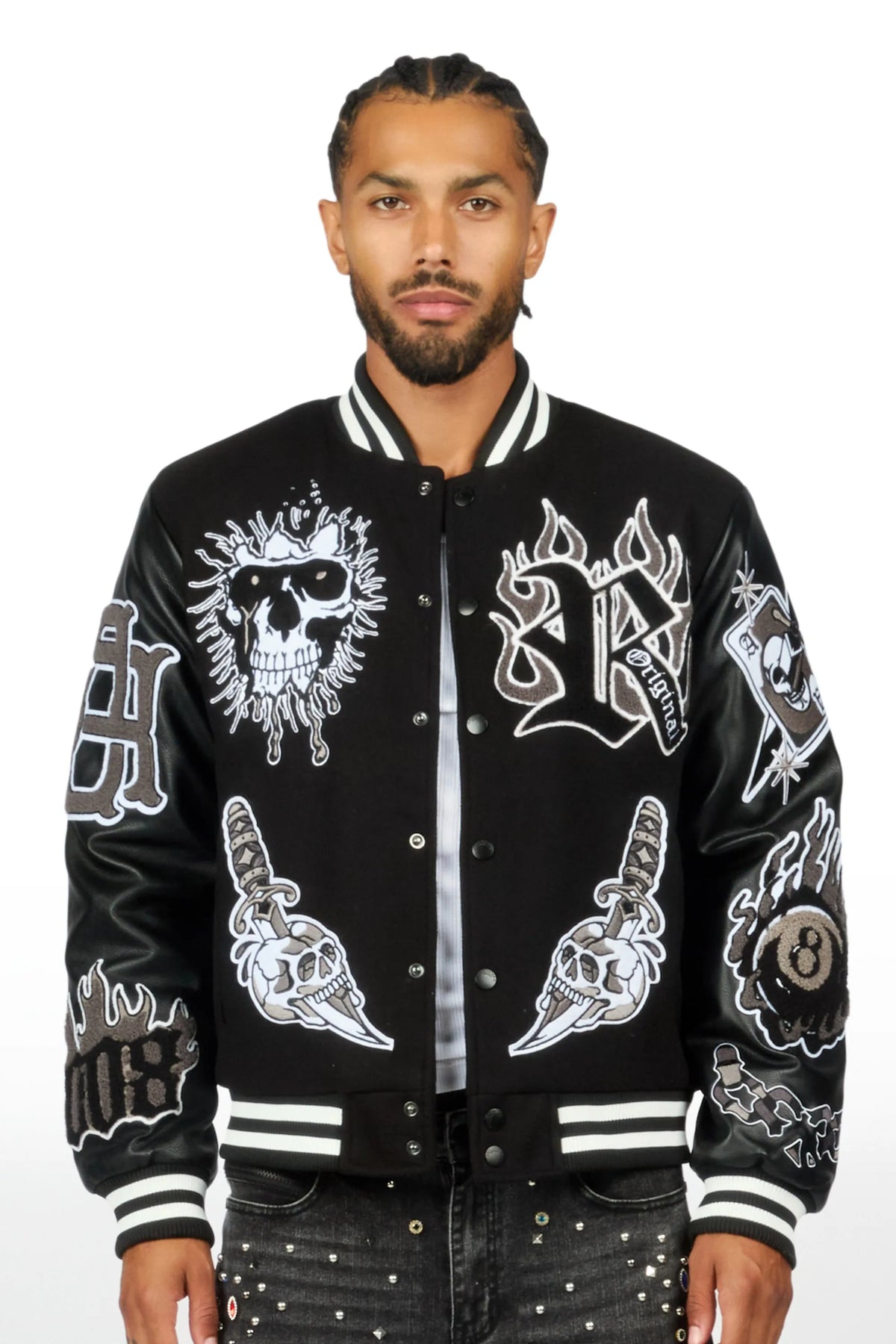 Clarke Black/Black Varsity Jacket