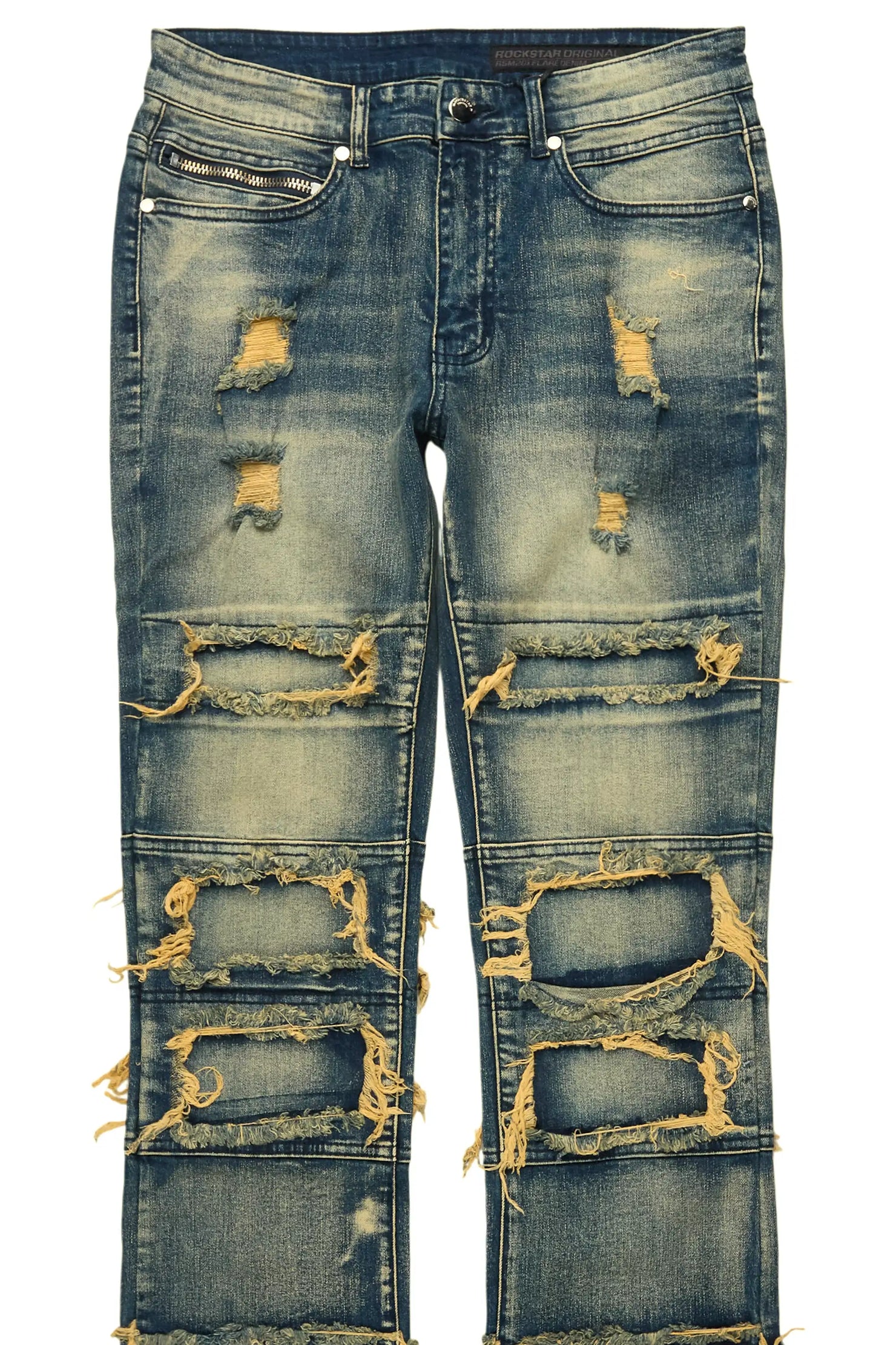 Vasco Tint Blue Stacked Flare Jean