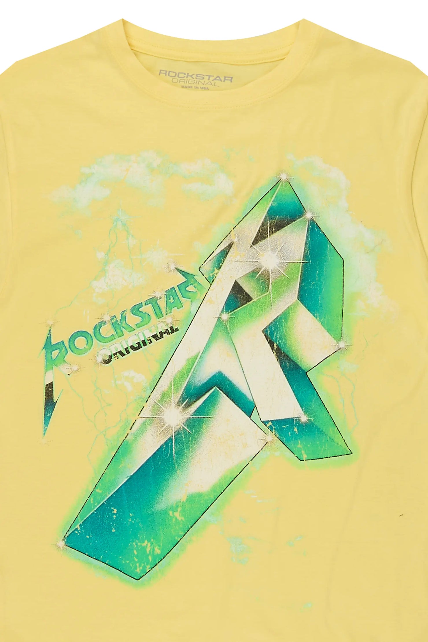 Boys Vaylo Yellow/Green Graphic T-Shirt