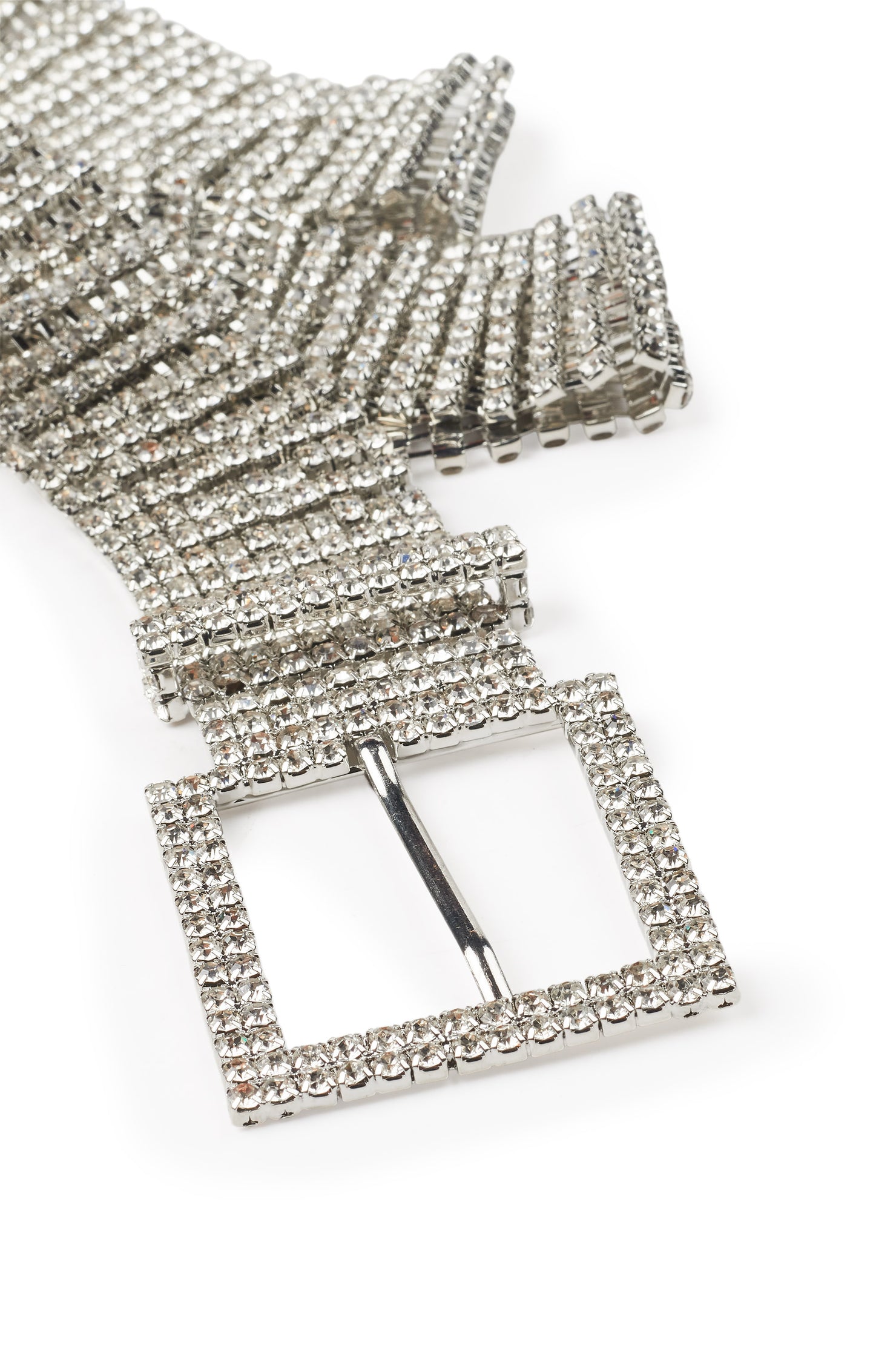 Kaquana Silver Metallic Rhinestone Belt