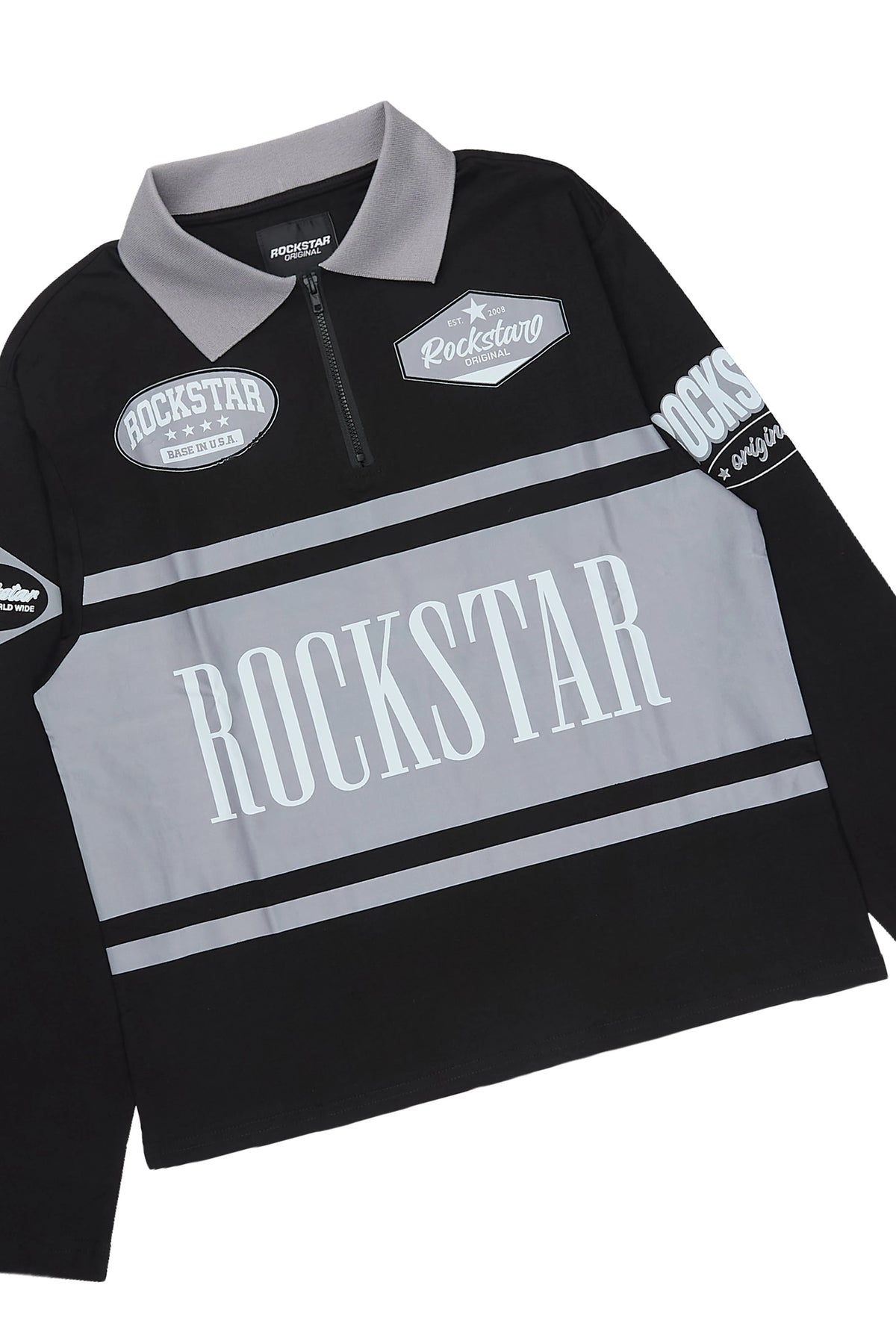 Boys Verseny Black Long Sleeve Polo Track Set