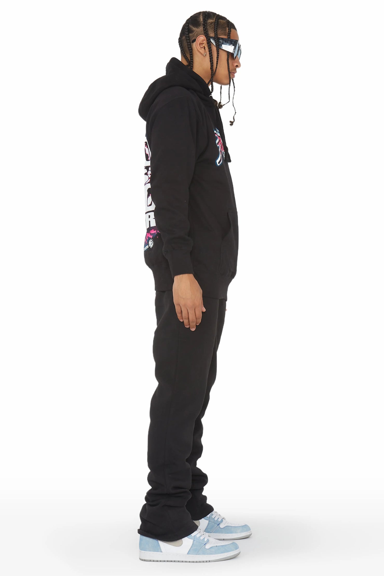 Jeton Black Graphic Hoodie Track Pant Set