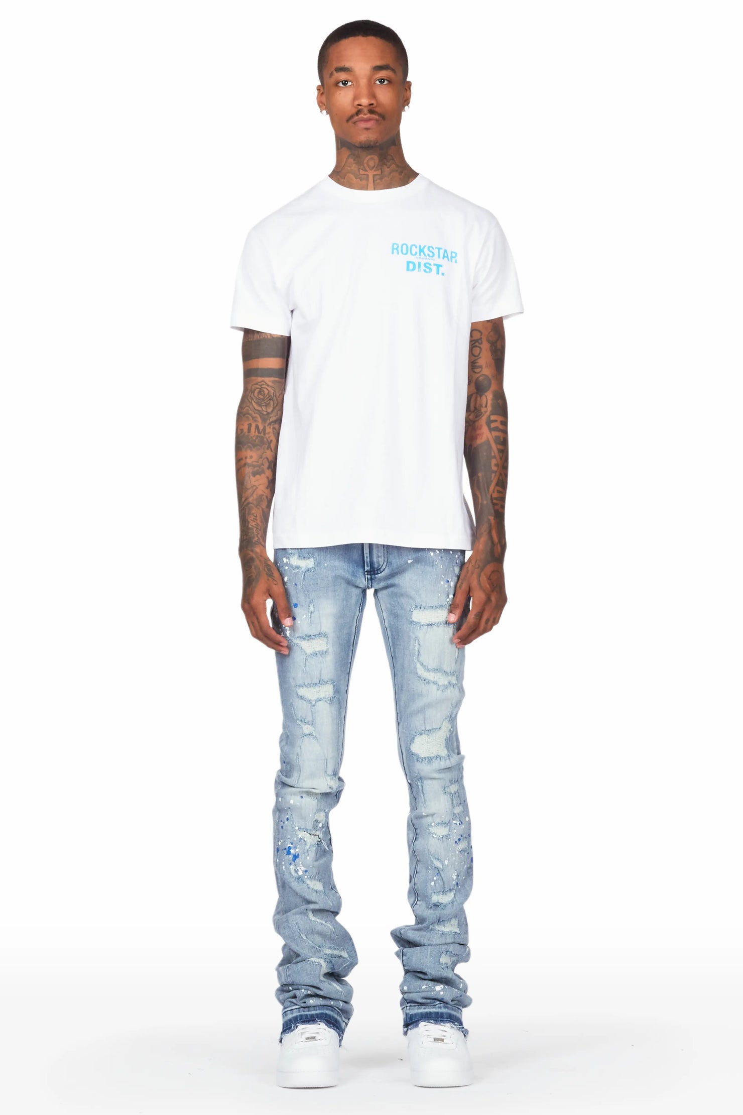 Nolan Blue Painter Super Stacked Flare Jean