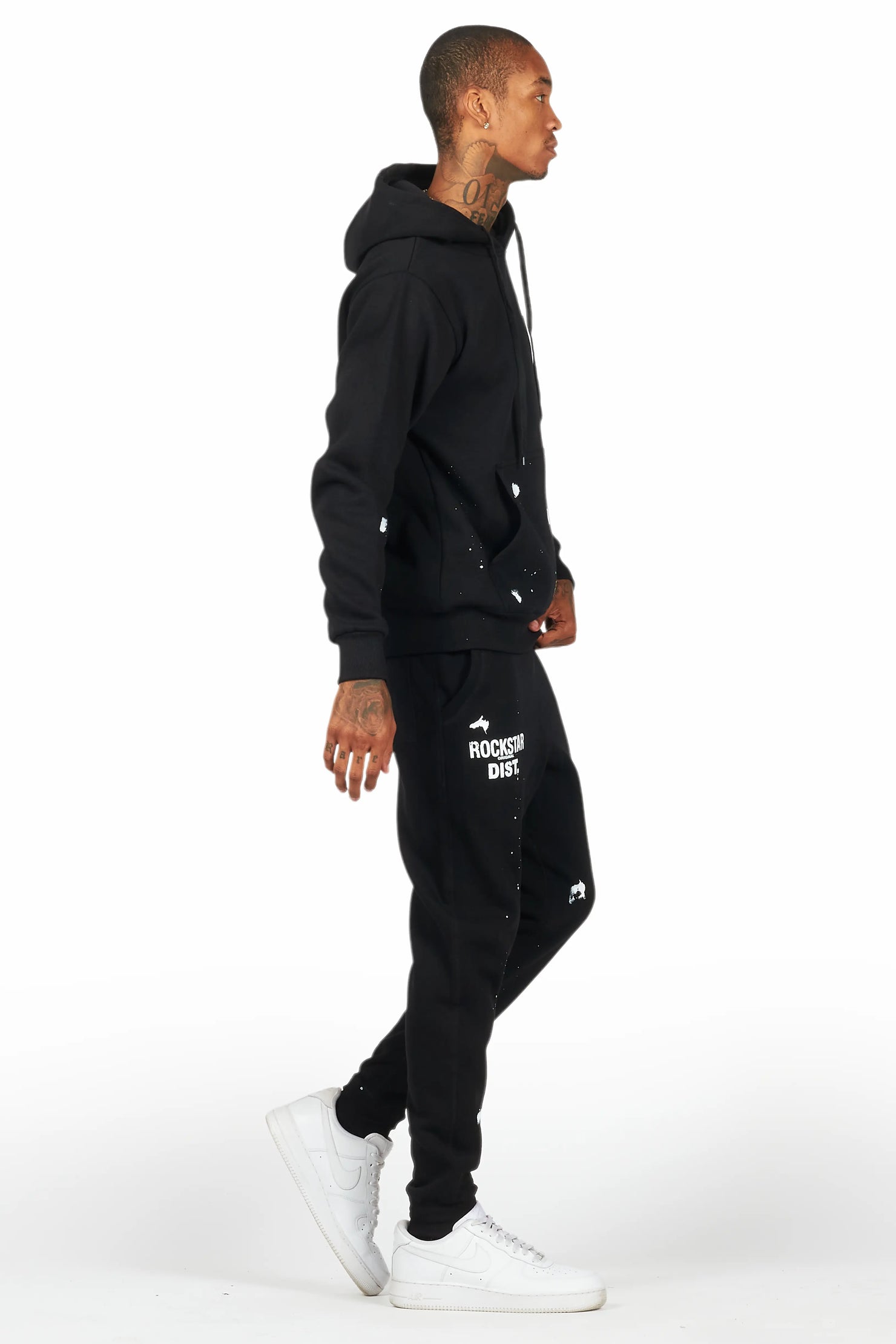 Raffer Black Hoodie/Jogger Sweat Track Set