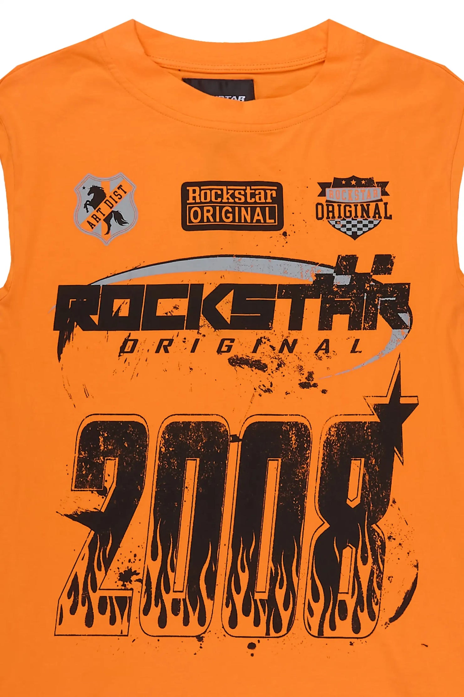 Boys Amos Orange Cut Off T-Shirt