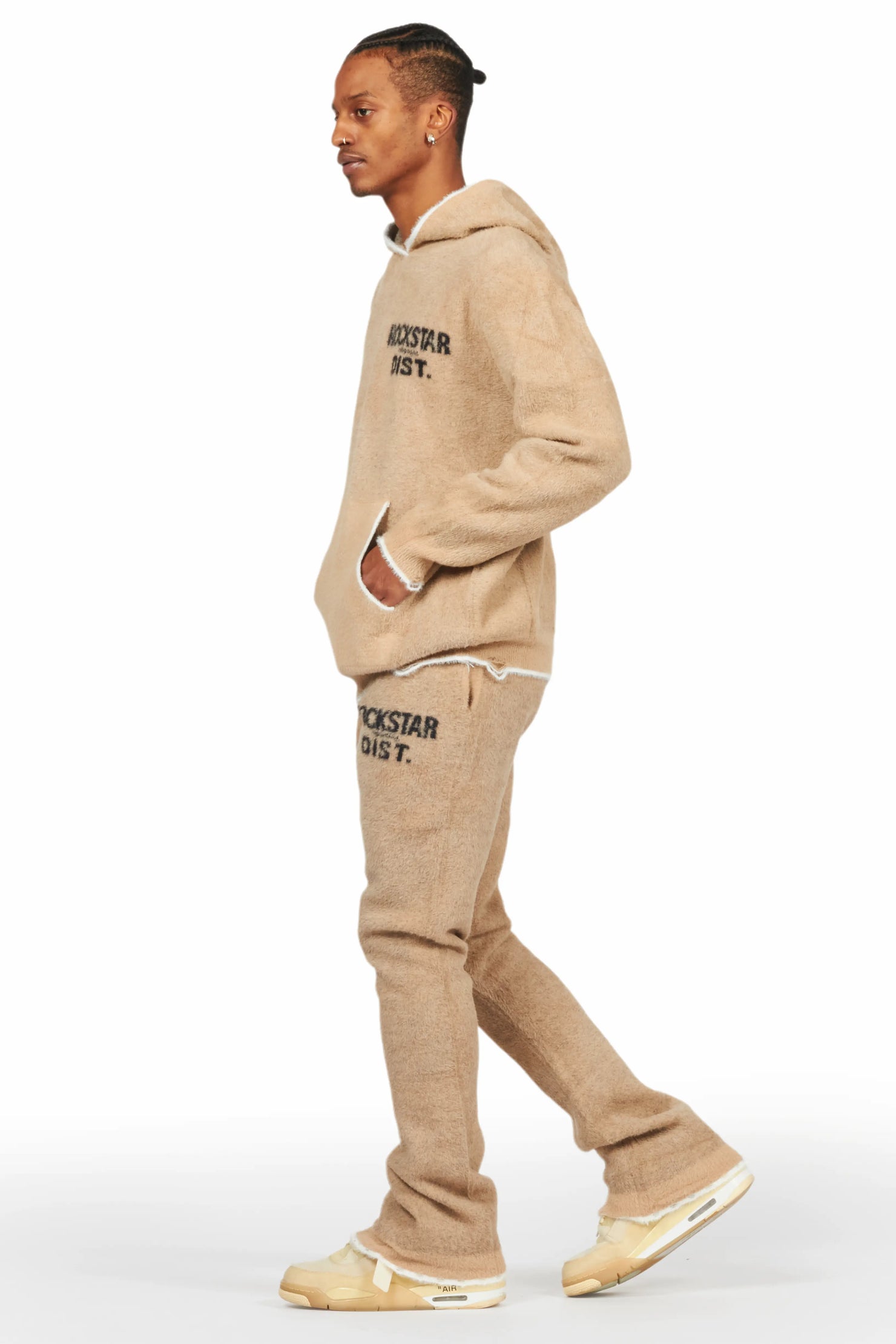 Lake Beige Mohair Knit Track Set