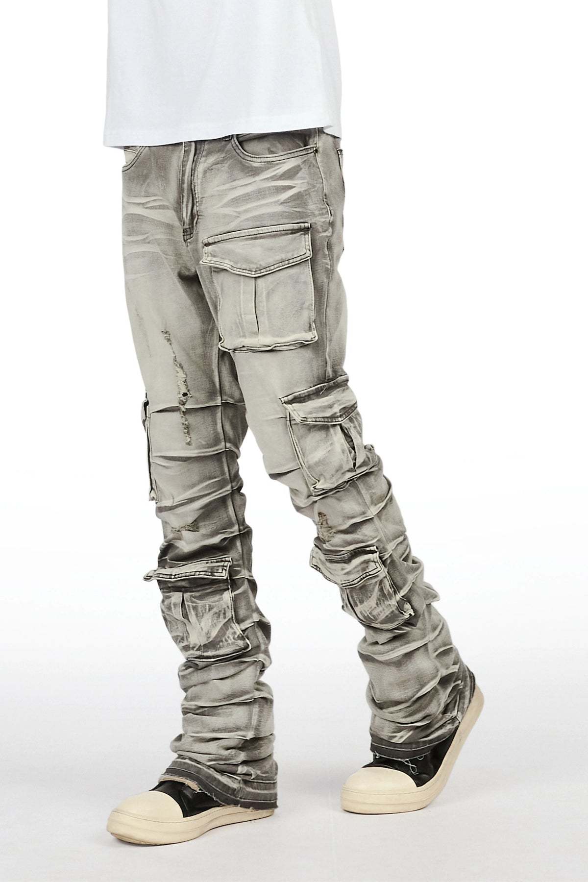 Gentry Light Grey Stacked Jean