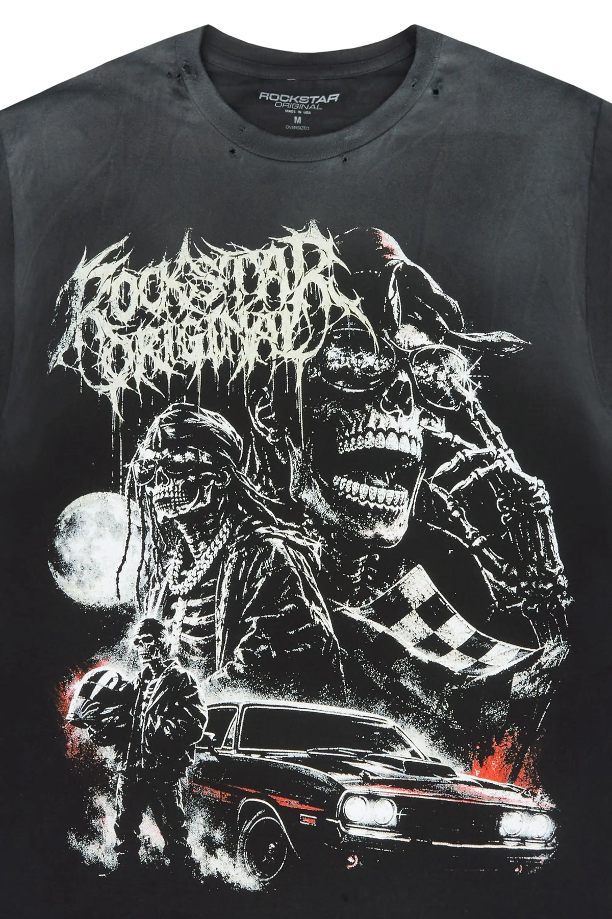 Corvin Black Oversized Graphic T-Shirt