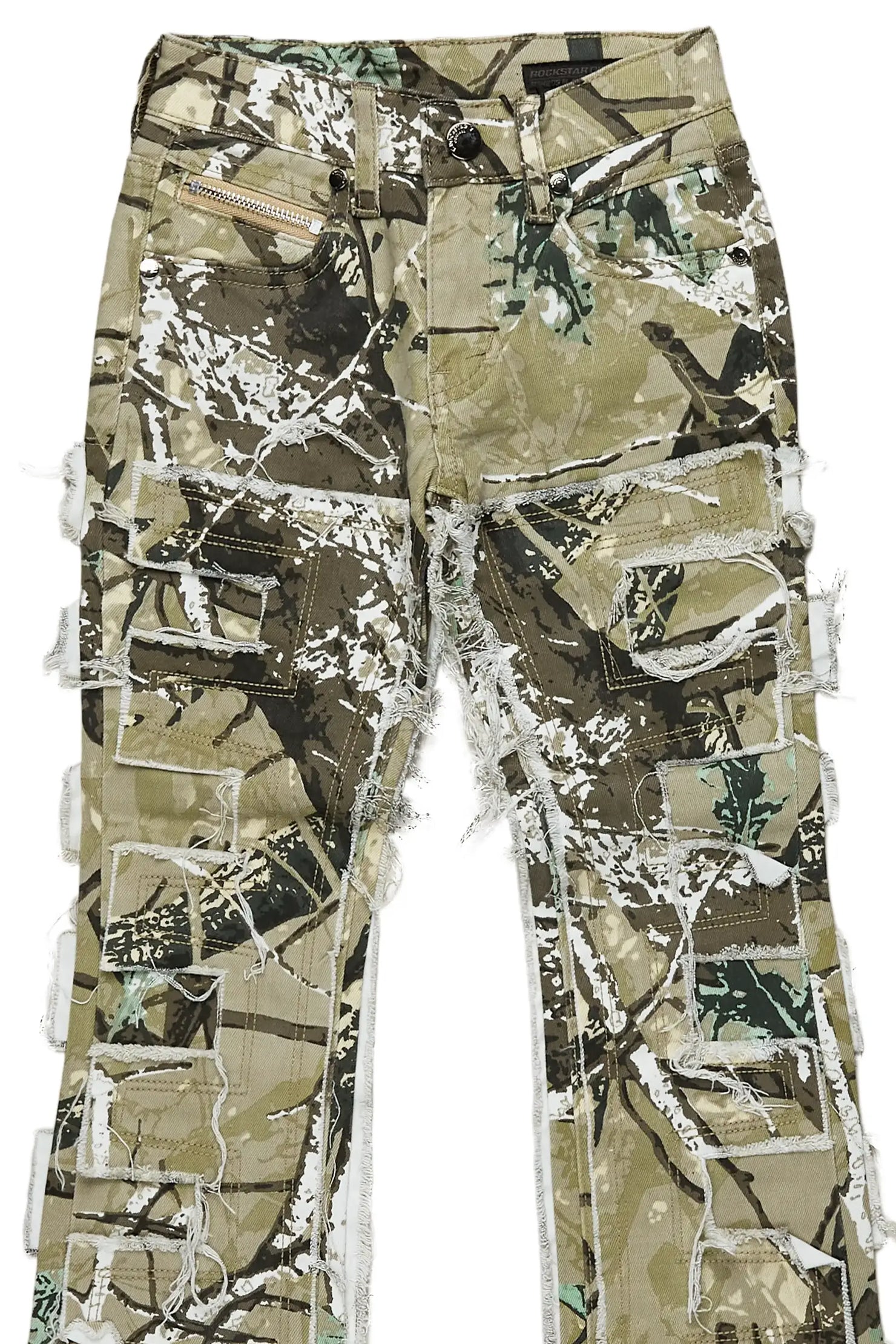 Girls Sammie Tree Camo Stacked Flare Jean