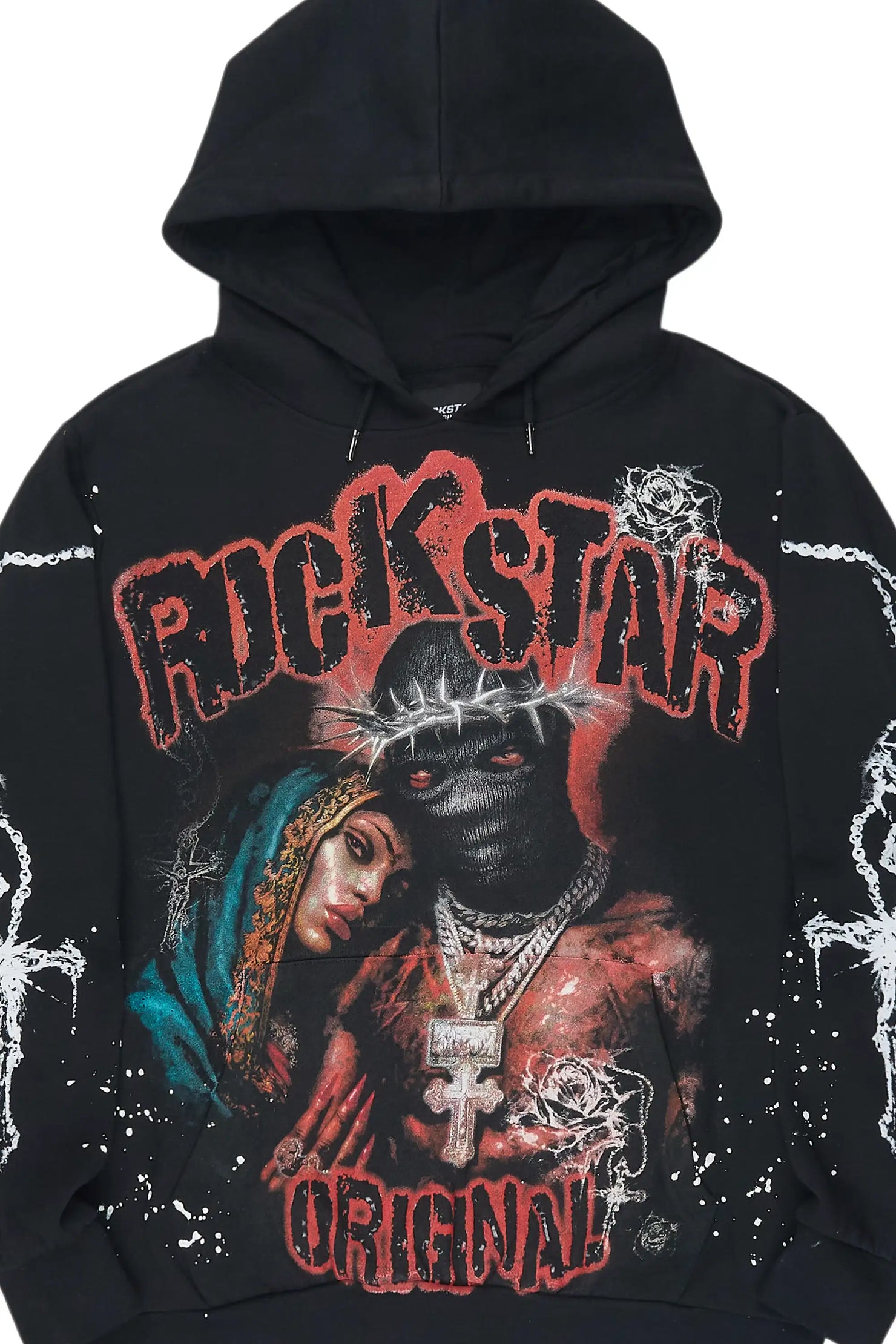 Vontae Black/Red Painted Hoodie